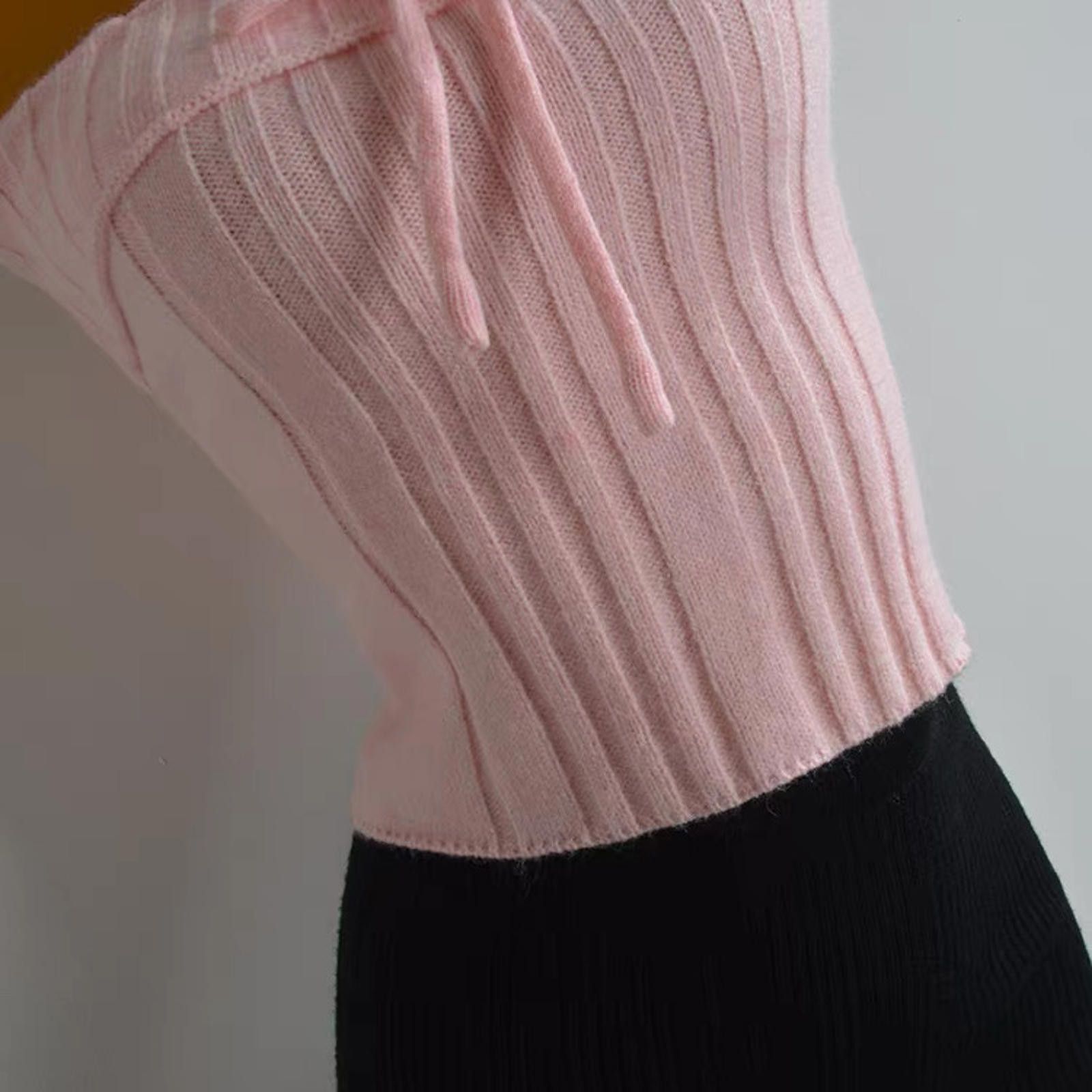Japanese Brand Sweetheart Strapless Knit Top — Soft & Flirty Vibes Size L / US 10 / IT 46 - 6 Thumbnail