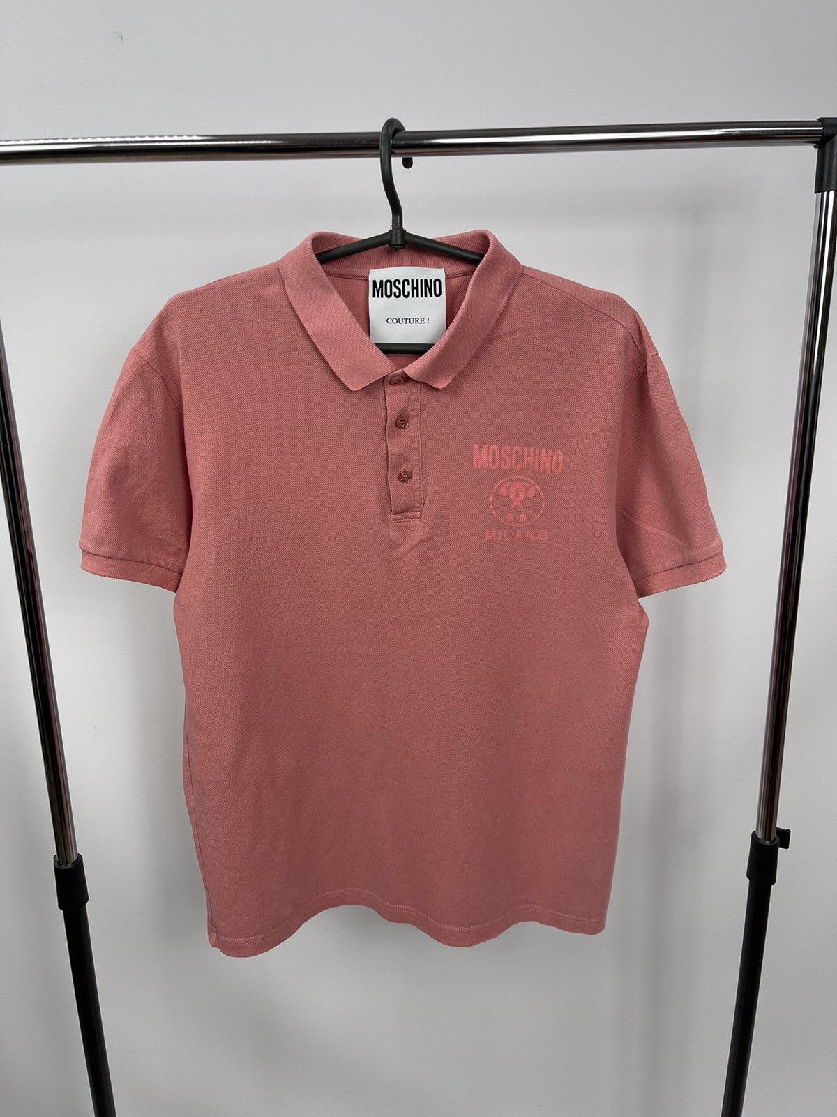 Moschino Moschino Milano Polo Size 38 USA Pink Logo Made in Portugal Size US M / EU 48-50 / 2 - 1 Thumbnail