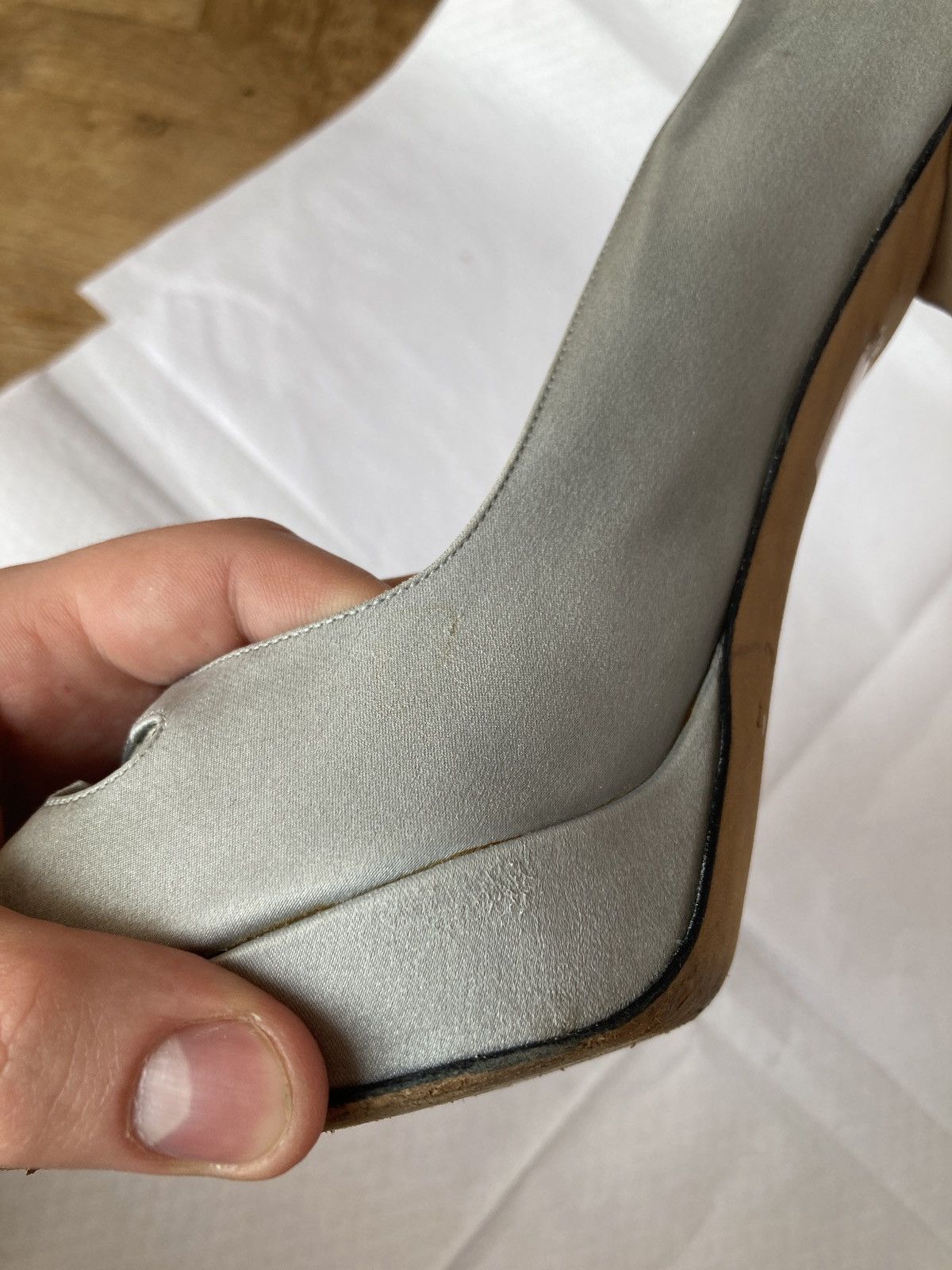 Dior Christian Dior Silver Satine Heels Vintage Archive Rare Size US 9.5 / IT 39.5 - 8 Thumbnail