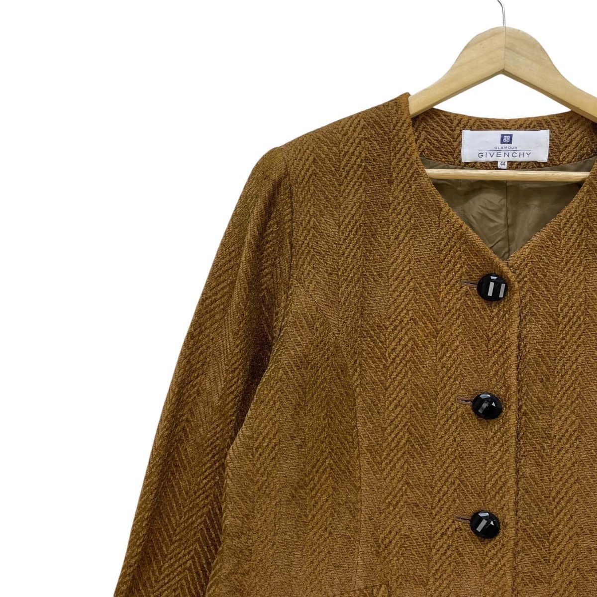Givenchy × Vintage 💥Vintage Givenchy Collar Less Shape Pattern Jacket Size M / US 6-8 / IT 42-44 - 3 Thumbnail