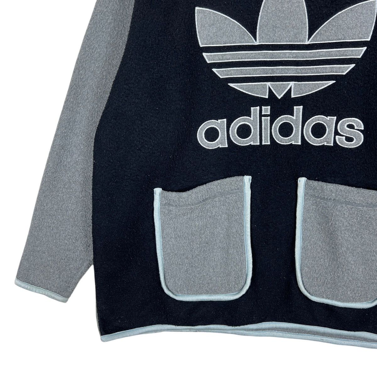 Adidas 🔥 90s Vintage Adidas Big Logo Fleece Jumper Pocket Size US M / EU 48-50 / 2 - 6 Thumbnail