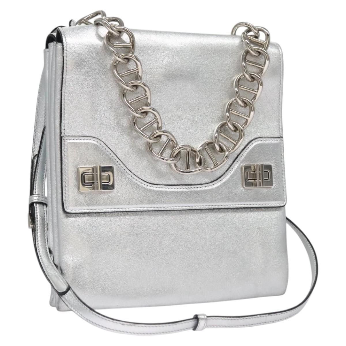 Prada Prada Double Turn Lock Shoulder Bag Leather Size ONE SIZE - 1 Thumbnail