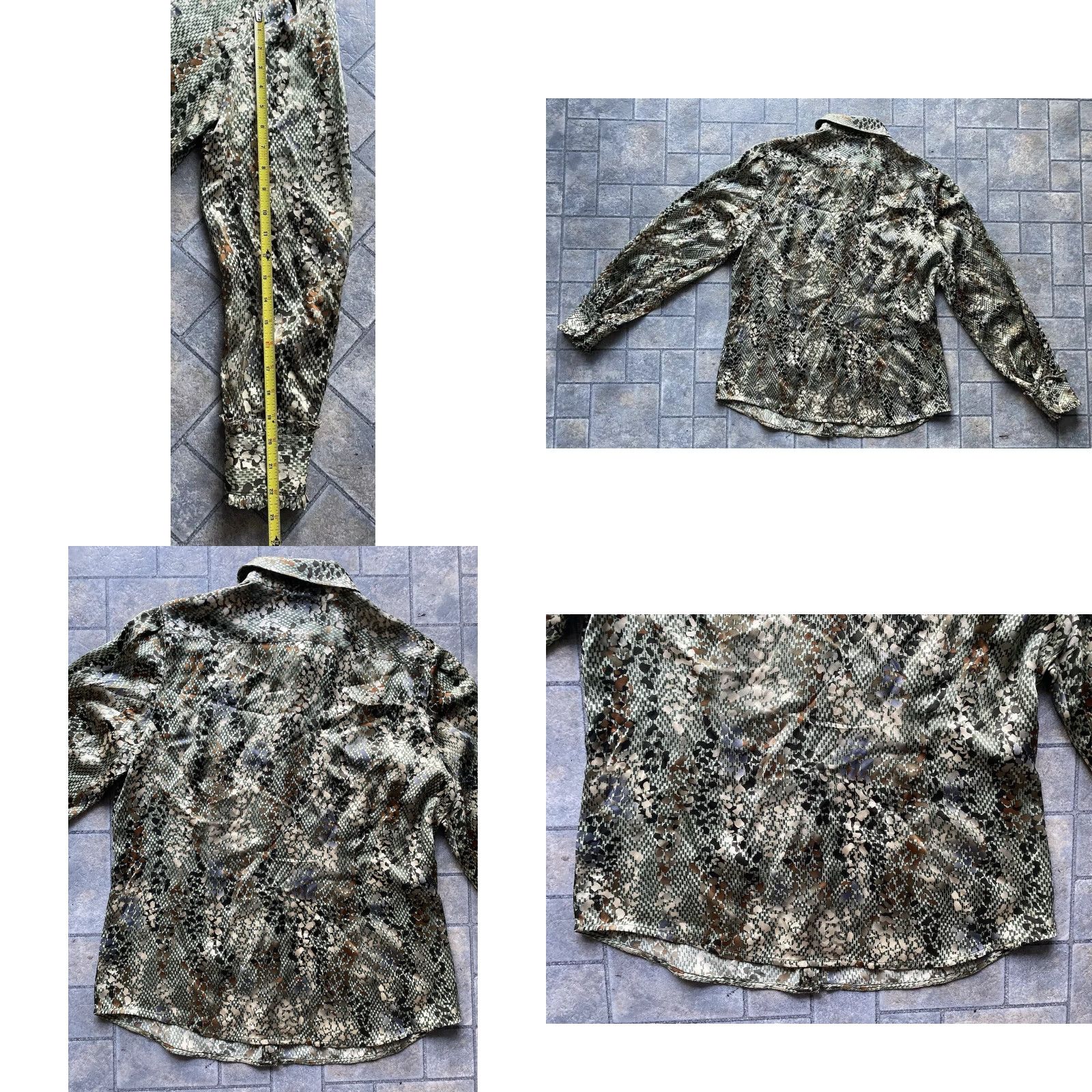 Robert Graham Robert Graham Long Sleeve Womens L Shirt 100% Silk Green Snake Skin Animal Print Size L / US 10 / IT 46 - 9 Thumbnail