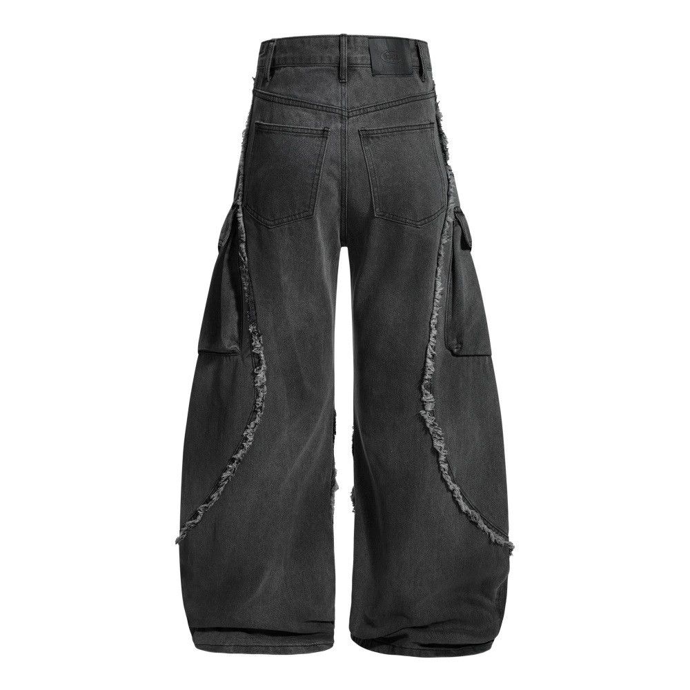 Vintage Men's patchwork raw edge workwear washed distressed jeans Size US 32 / EU 48 - 2 Thumbnail