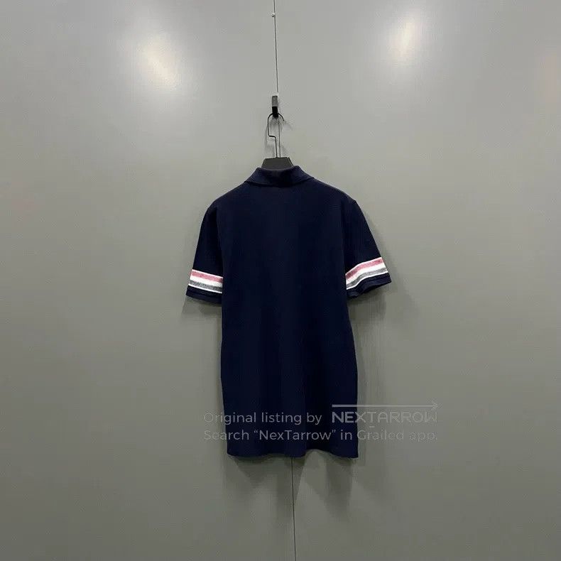 Thom Browne Thom Browne Contrast-colored striped polo shirt with logo Size US XL / EU 56 / 4 - 3 Thumbnail