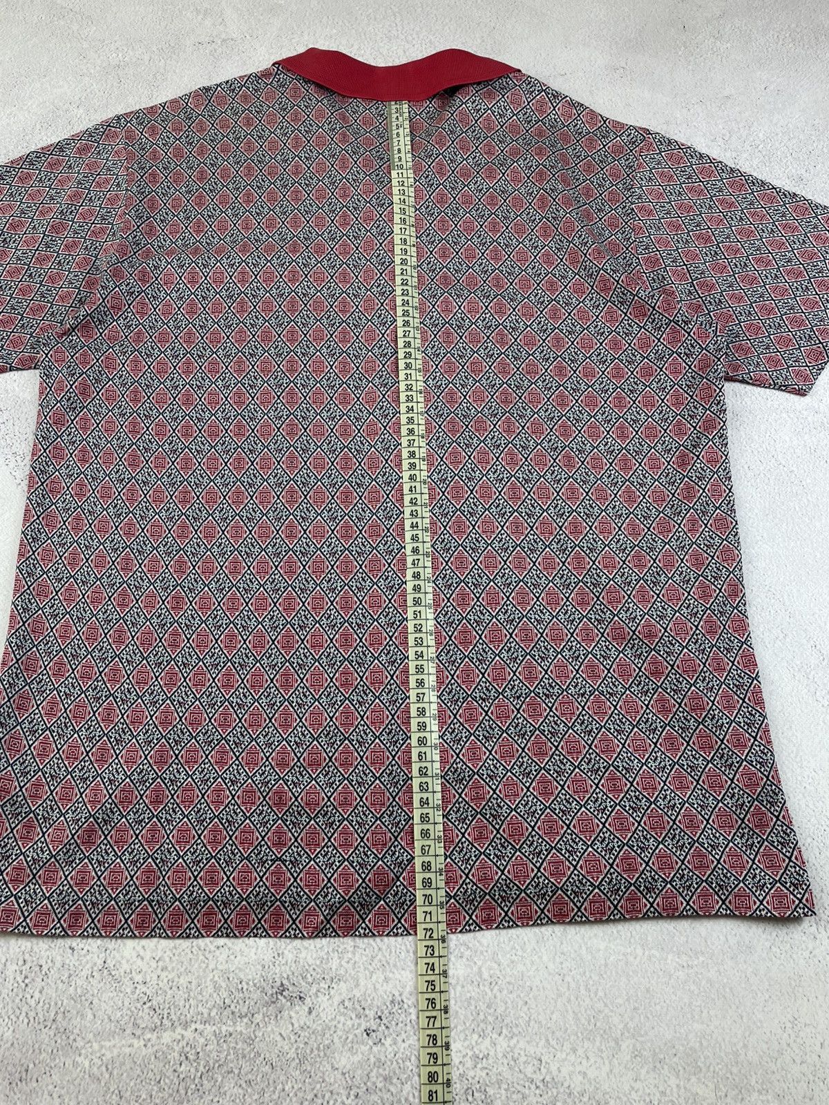 Celine Celine Paris Men’s Polo Shirt Size L Red Geometric Pattern Size US L / EU 52-54 / 3 - 9 Thumbnail
