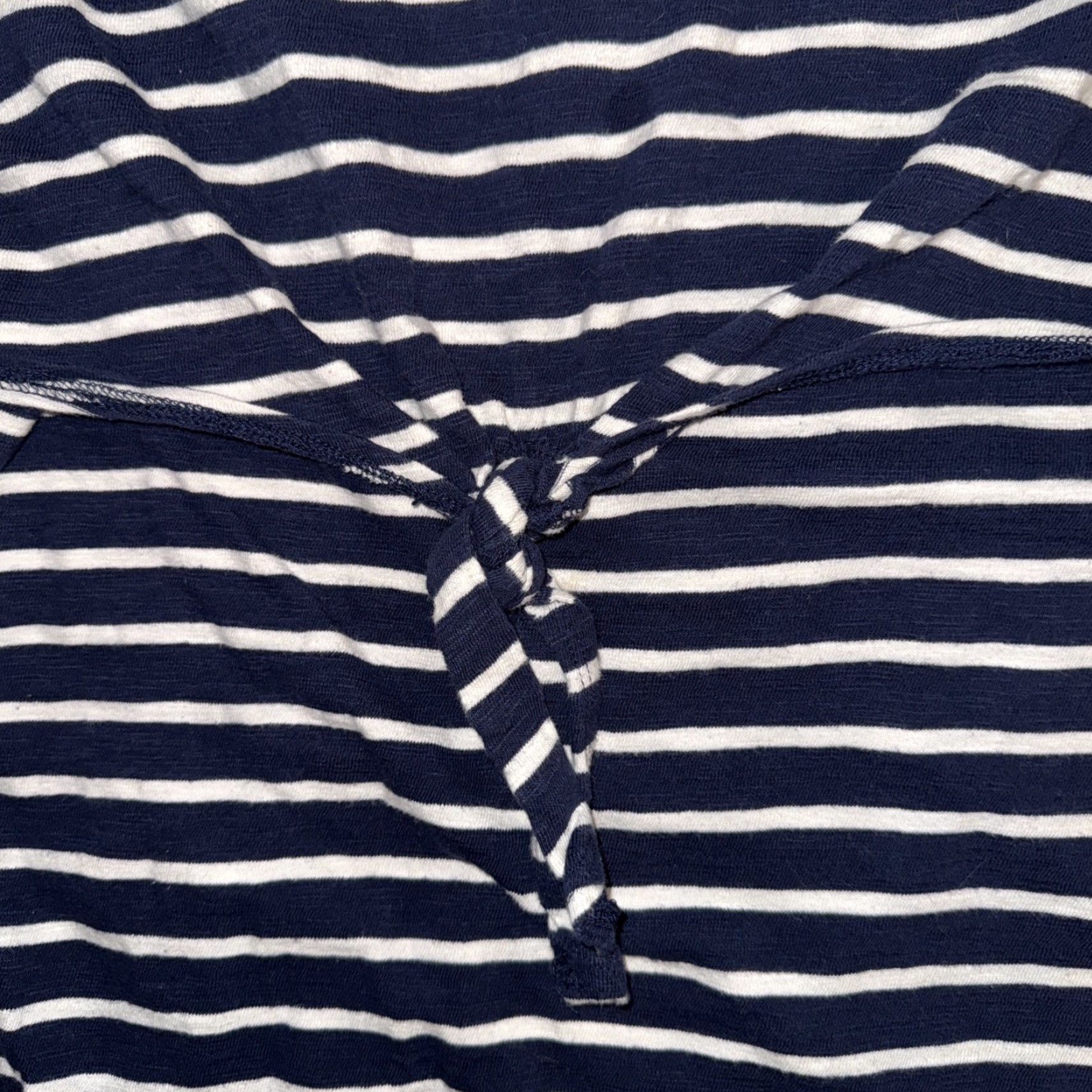 Vintage MAURICES Dress Sundress Striped Blue White M Medium Sleeveless Round Neck Midi Key Hole Back Accent Tie Front Women’s Size M / US 6-8 / IT 42-44 - 3 Thumbnail
