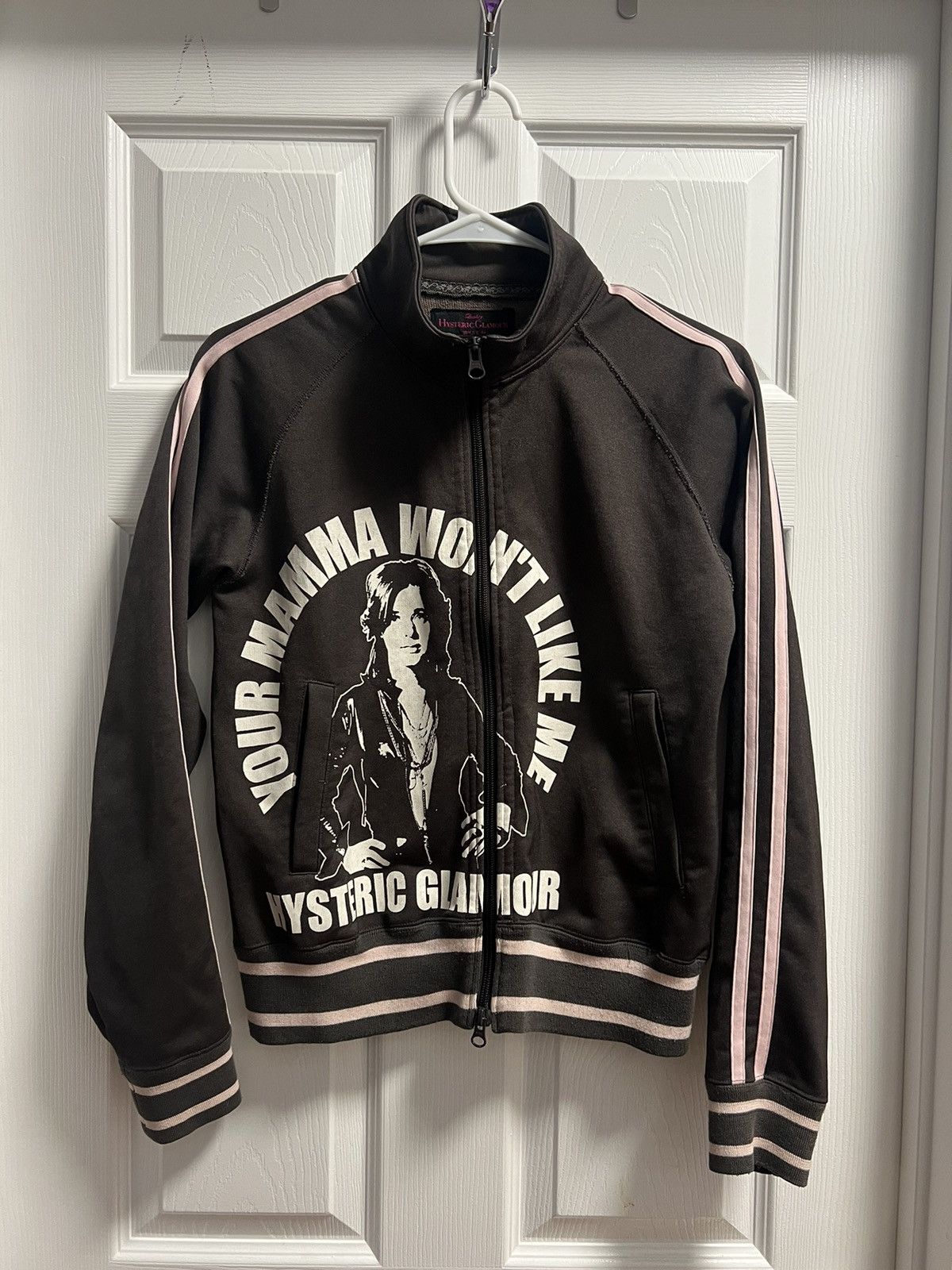 image of Y2K Zip-Up Sweater Hysteric Glamour Size Small in Brown, Women's
