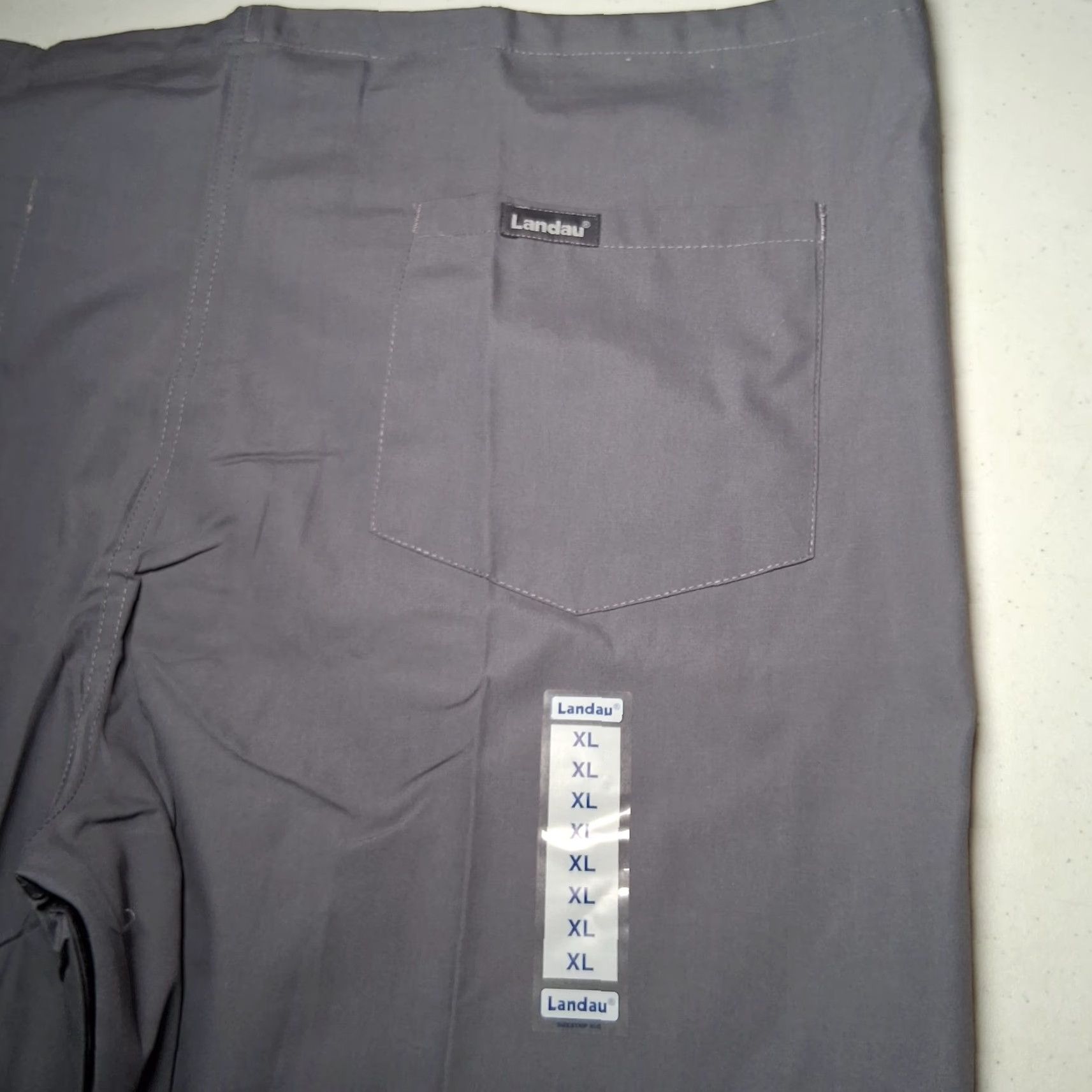 Vintage Landau Scrub Pants Women XL Gray Drawstring Workwear M113832 7602 STP Medical Solid Polyester Cotton Blend Unisex Size US 36 / EU 52 - 7 Thumbnail