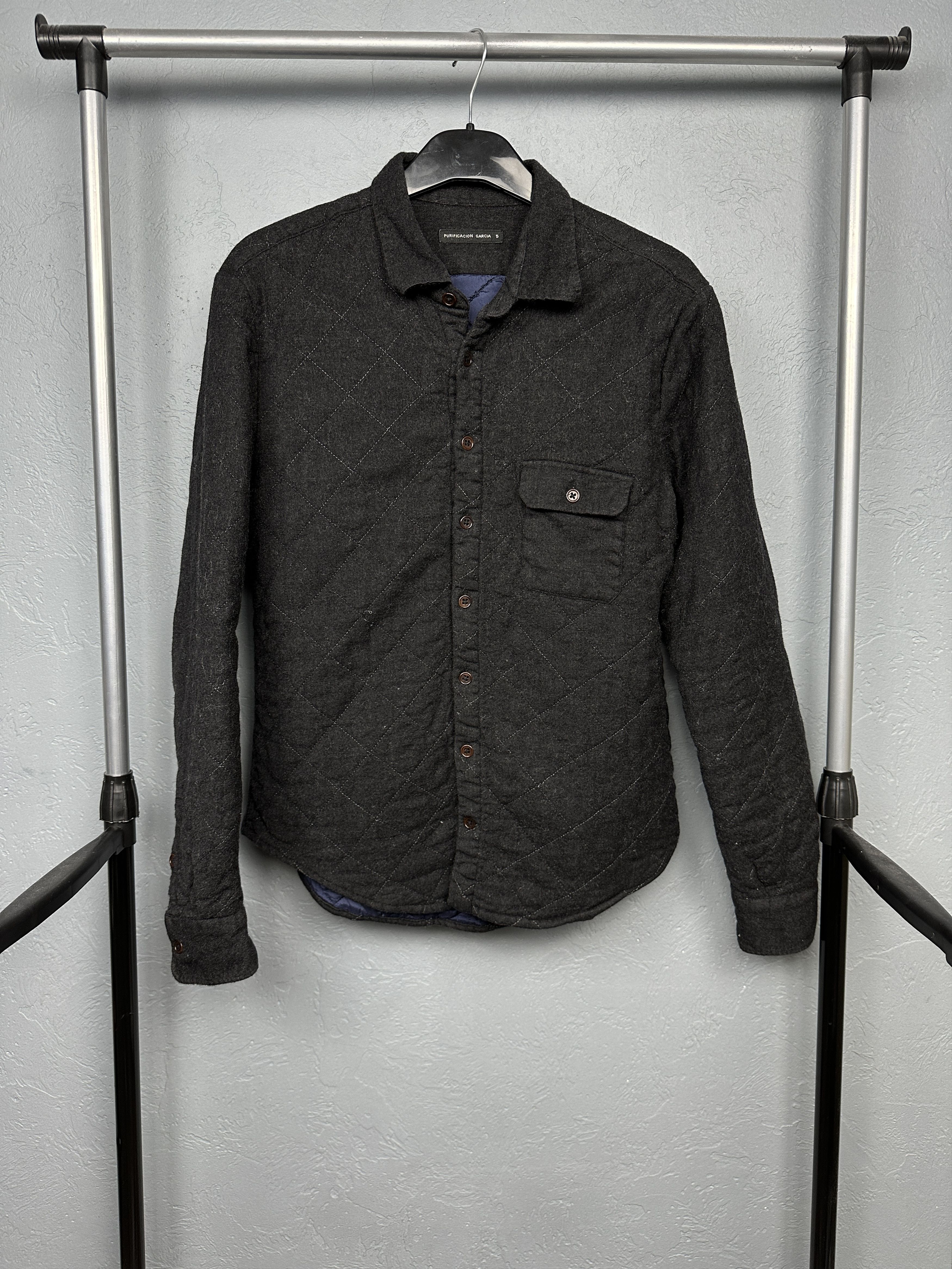 PURIFICATION GARCIA Purification Garcia Quilted Wool Overshirt Jacket Size US M / EU 48-50 / 2 - 1 Thumbnail