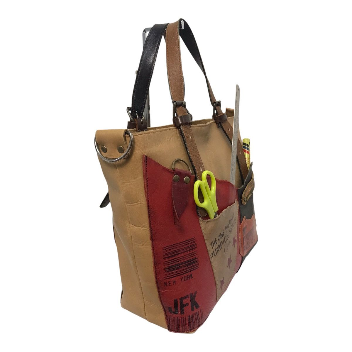 Japanese Brand × Leather Army Military Full Leather Tote Bag Bag Size ONE SIZE - 3 Thumbnail