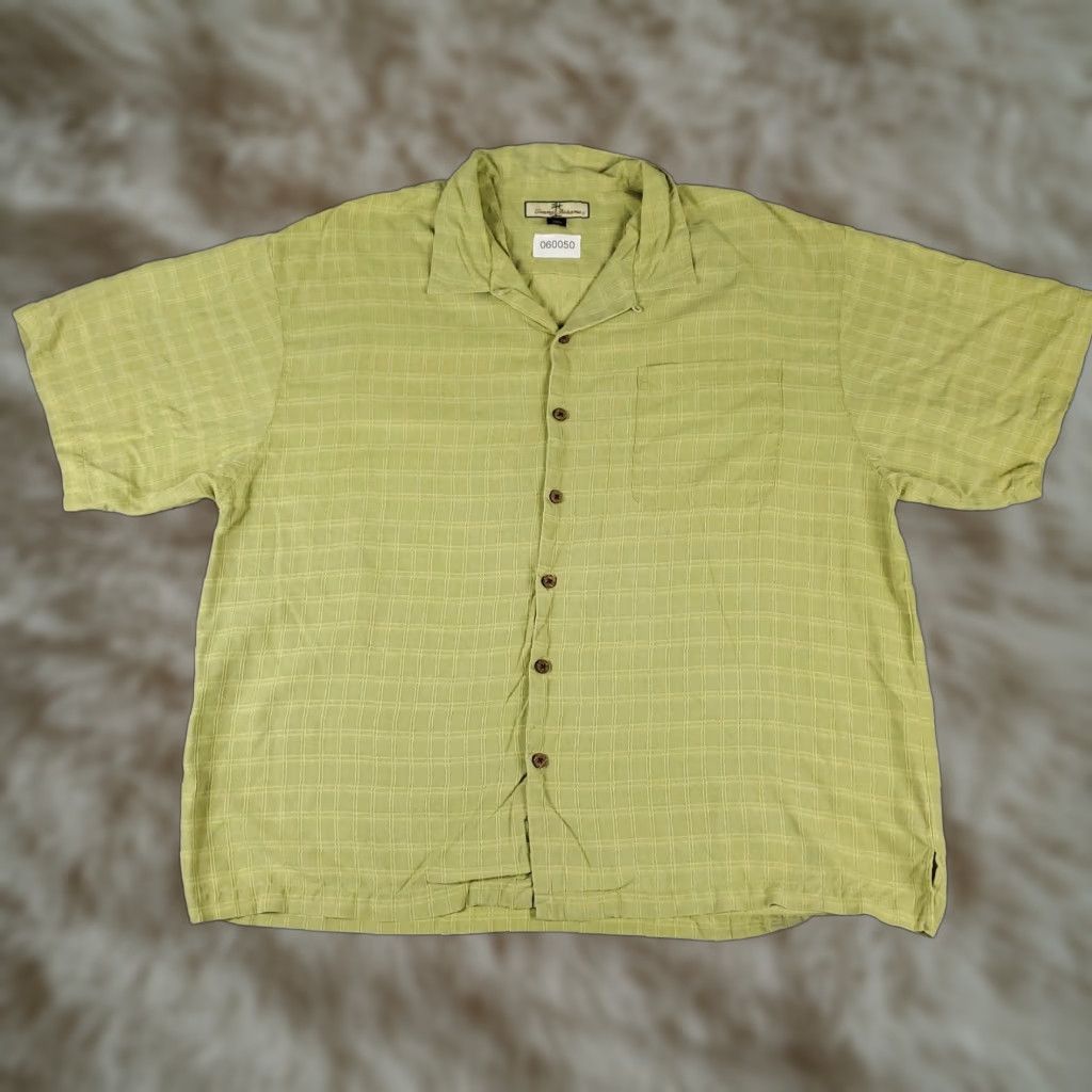 Tommy Bahama Tommy Bahama Shirt Mens 2XL Green Plaid Silk Button-Up Short Sleeve Hawaiian Aloha Beach Casual Formal Vintage No (Wait—need ensure no extra words) Size US XXL / EU 58 / 5 - 1 Thumbnail