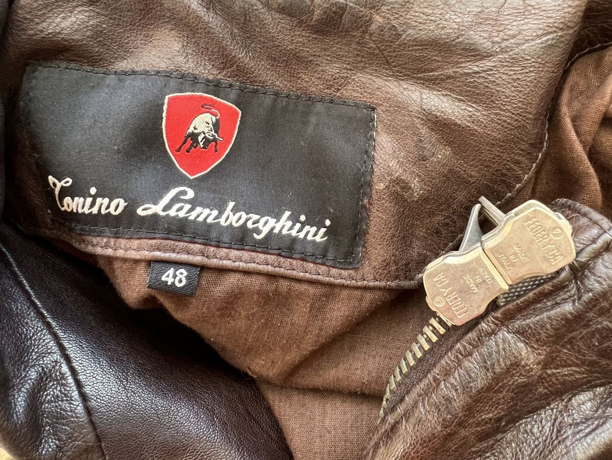 Lamborghini Vintage Tonino Lamborghini Patina Dark Brown Leather Jacket Size US M / EU 48-50 / 2 - 22 Thumbnail