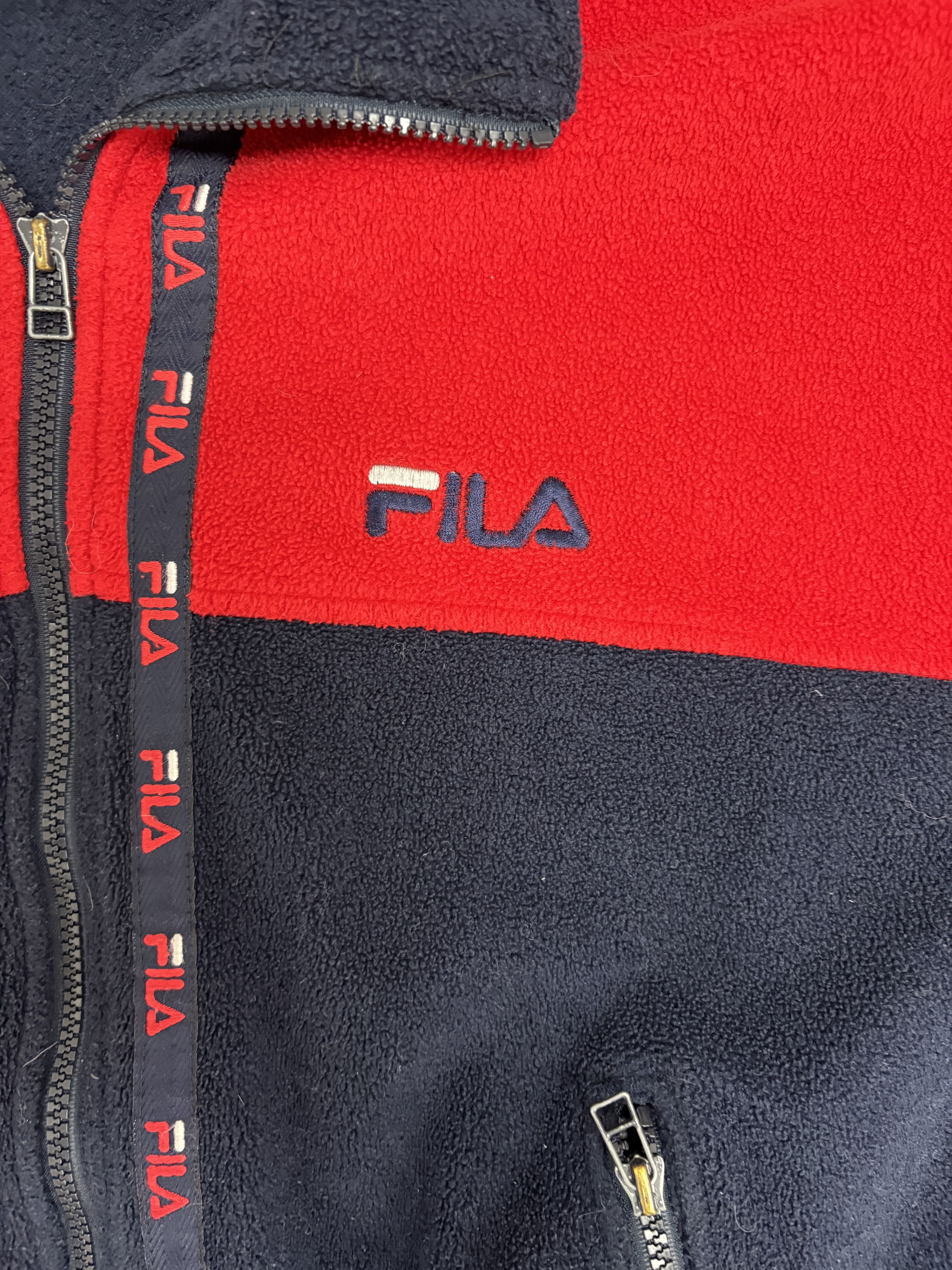 Fila × Vintage FILA Embroidered Vintage Blue Fleece Zip Up Sweater Size US M / EU 48-50 / 2 - 2 Thumbnail