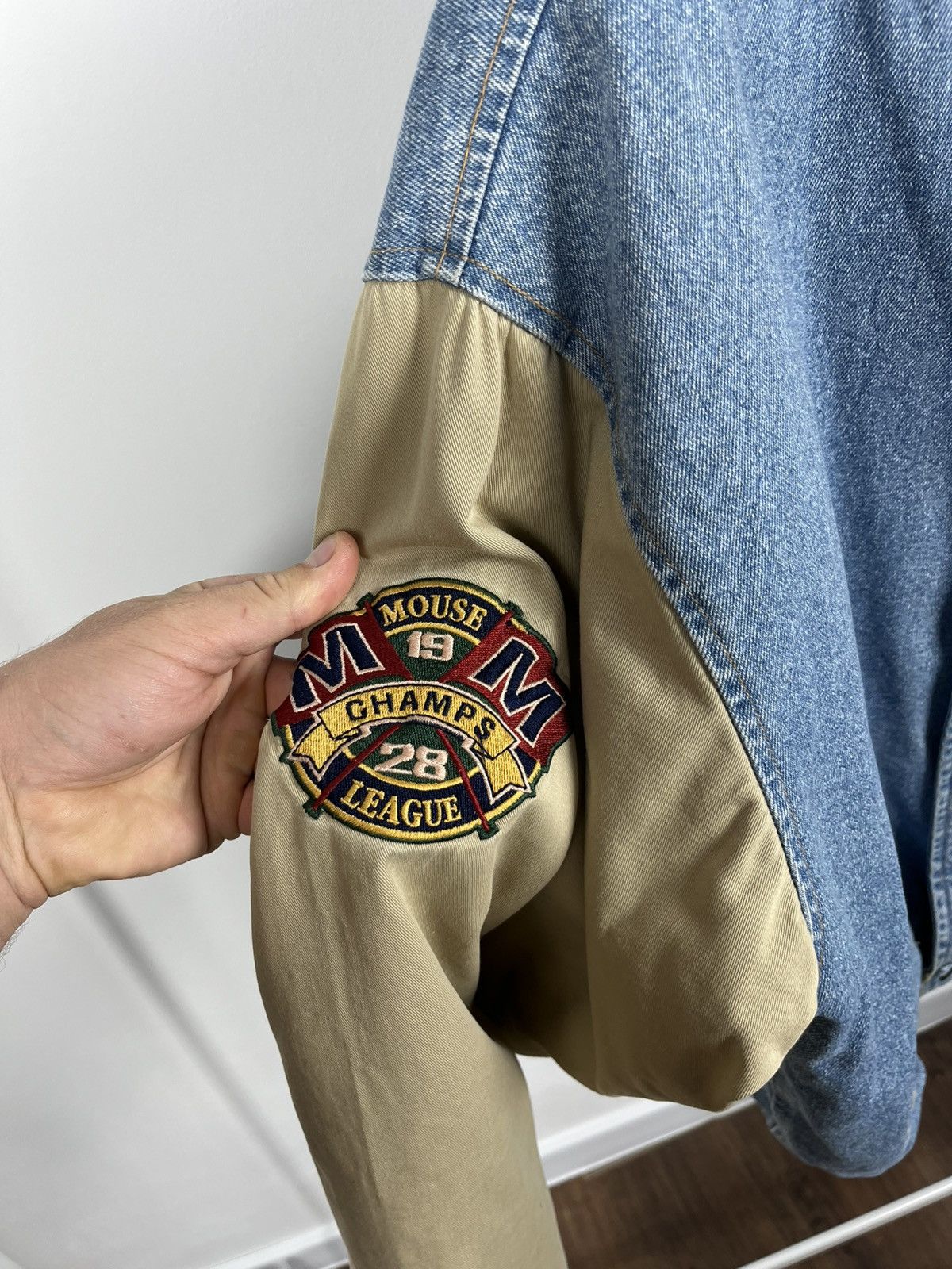 Disney Vintage Mickey Mouse Denim Varsity Jacket 90s Disney Size US M / EU 48-50 / 2 - 5 Thumbnail