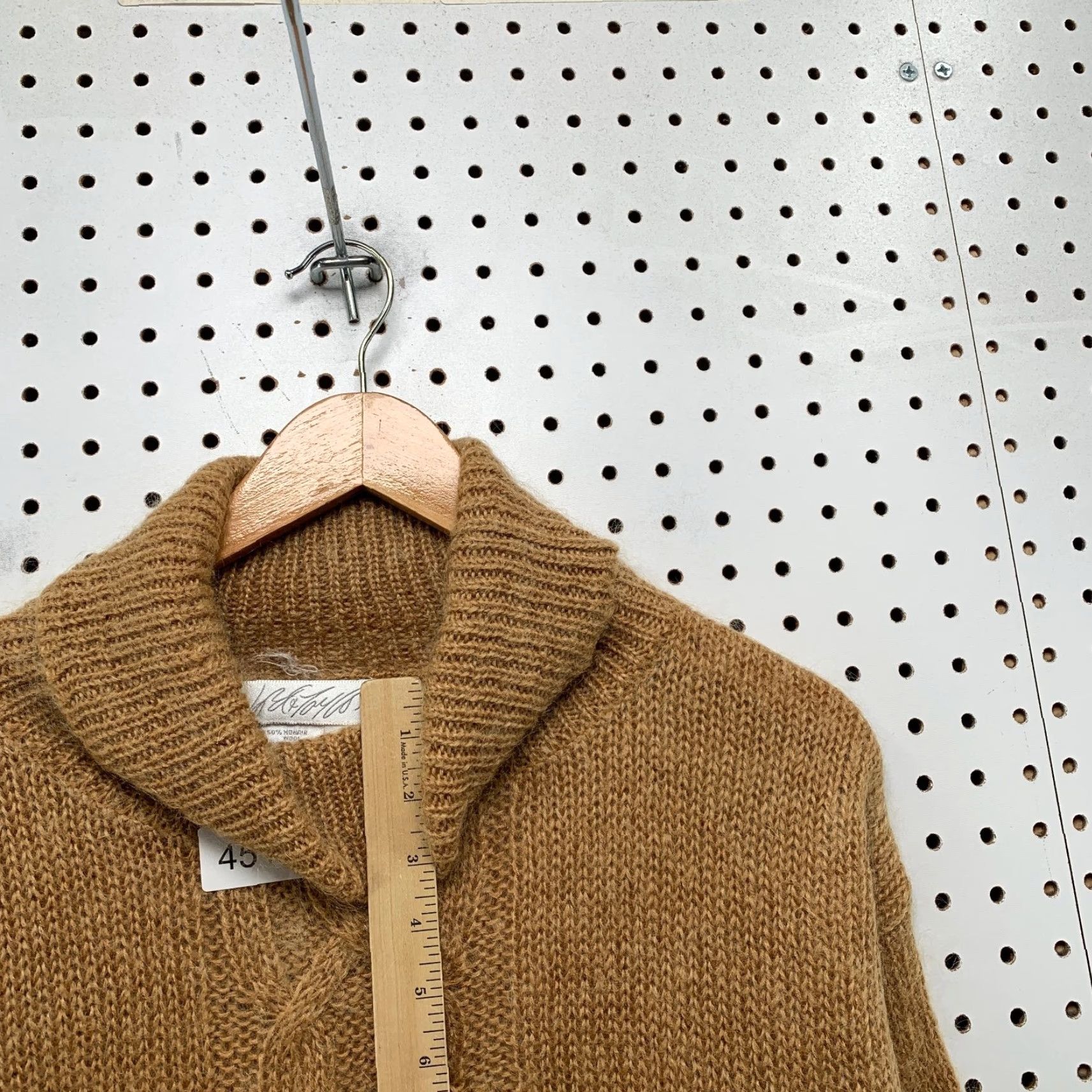 Lord & Taylor VINTAGE LORD & TAYLOR Sweater Men Medium Cable Knit Turtleneck Brown Mohair Wool Knit Pullover Christmas Winter Casual Mens Size US M / EU 48-50 / 2 - 7 Thumbnail