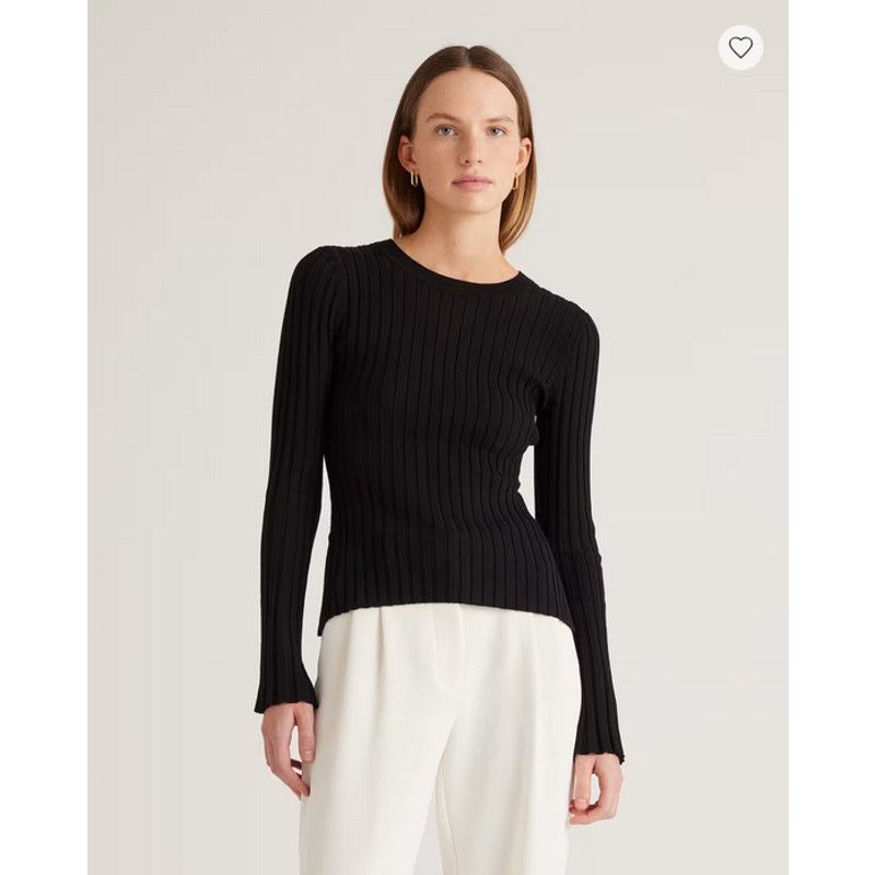 Quince Quince Cotton Cashmere Ribbed Long Sleeve Sweater XS NWT Size XS / US 0-2 / IT 36-38 - 1 Thumbnail