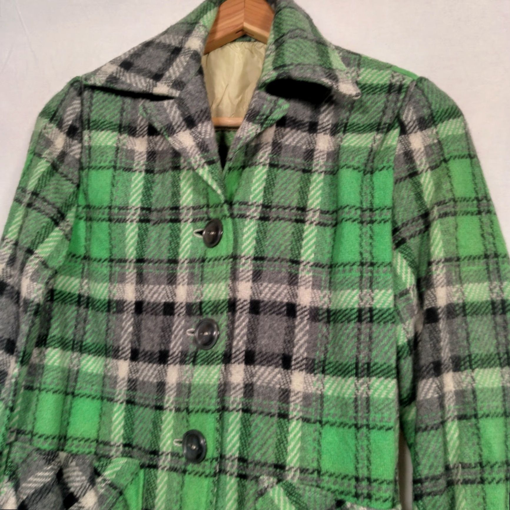 Vintage VINTAGE Women's Shirt Jacket Coat S Wool Blend Plaid 1950s 1960s Fall Winter Casual Size S / US 4 / IT 40 - 5 Thumbnail