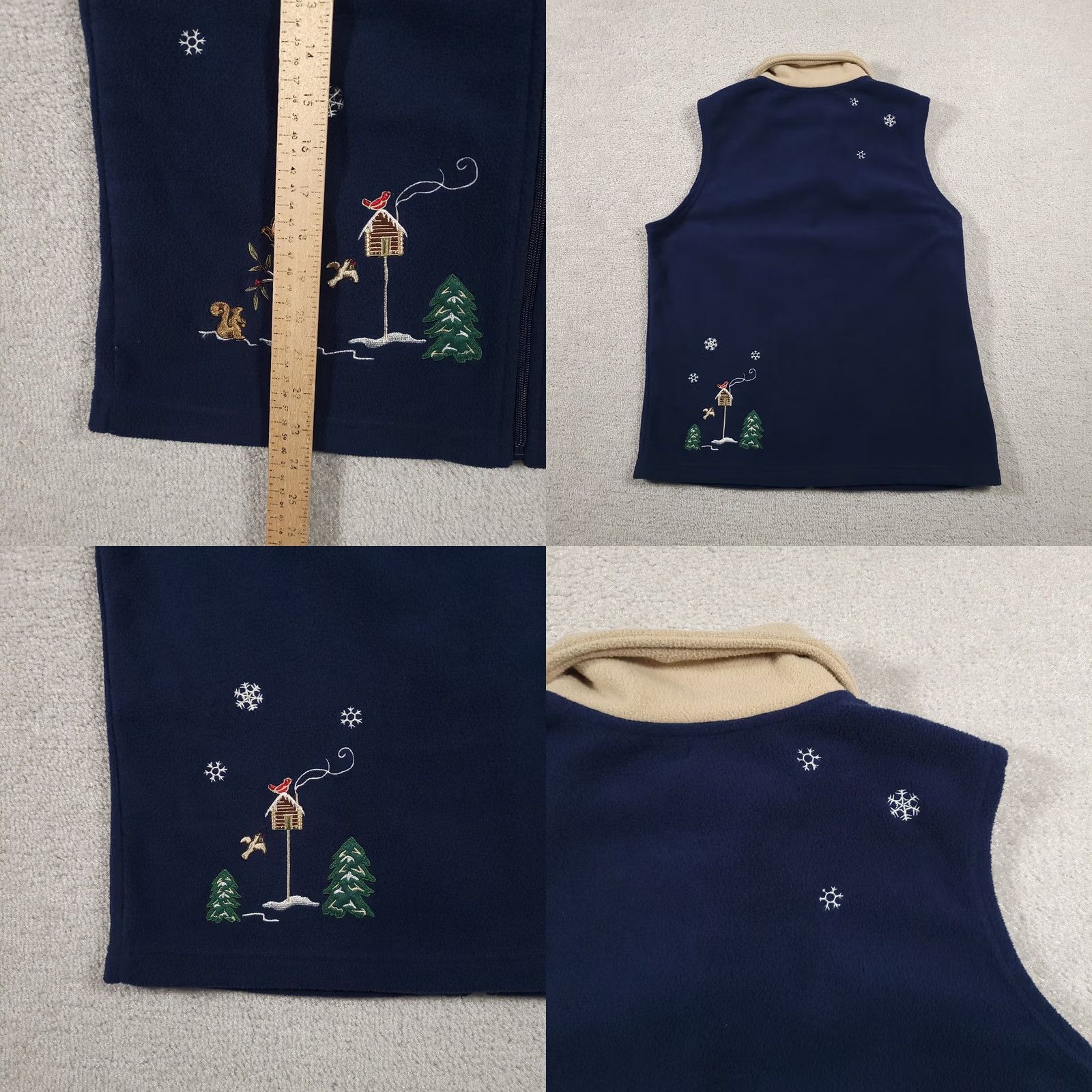 Vintage VINTAGE Breckenridge Fleece Vest Womens Small Blue Winter Embroidered Trees Cabin Snowflakes Vest Womens Small Blue Embroidered Trees Cabin Snowflakes Size S / US 4 / IT 40 - 8 Thumbnail
