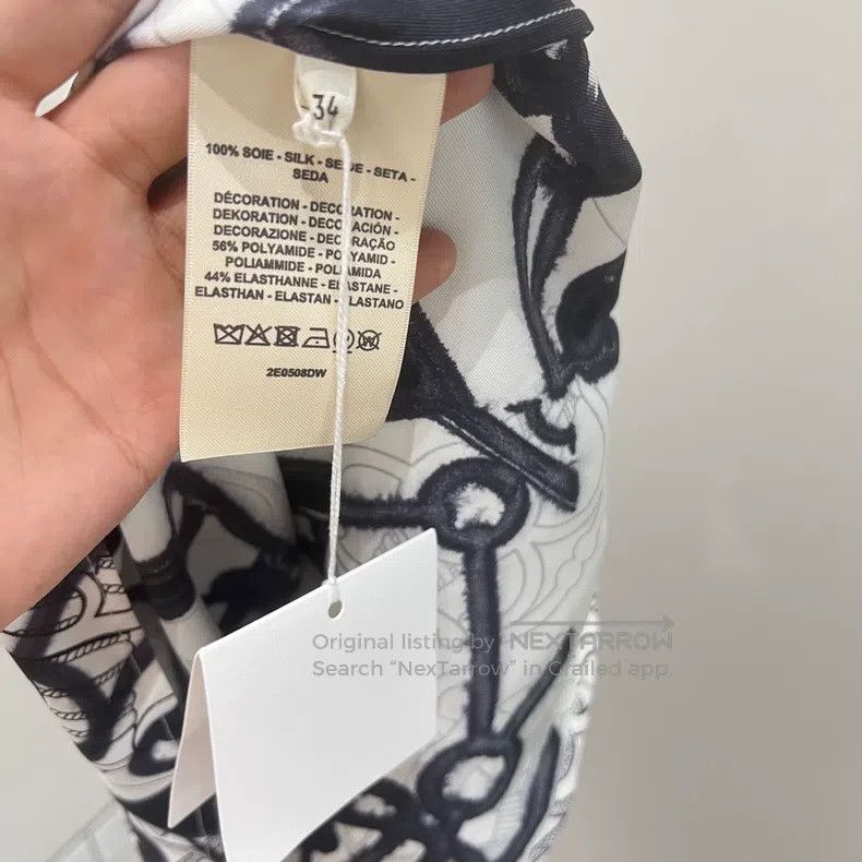 Hermes Hermes Black and White Watercolor Rattle Dress, Silk Size XXS / US 00 / IT 34 - 4 Thumbnail