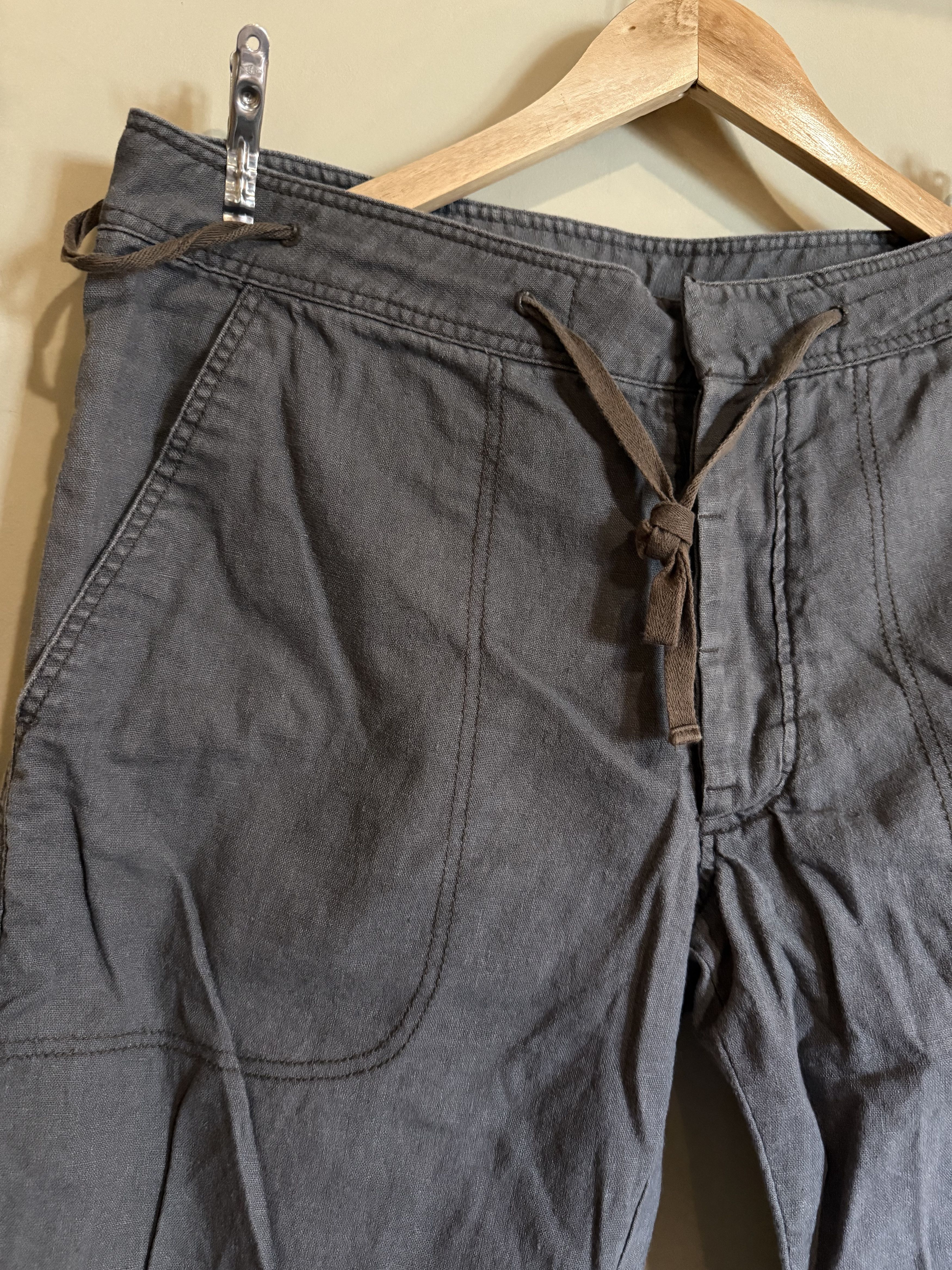 H&M H&M Grey Linen Blend Drawstring Pants, Men's 36 Size US 36 / EU 52 - 2 Thumbnail