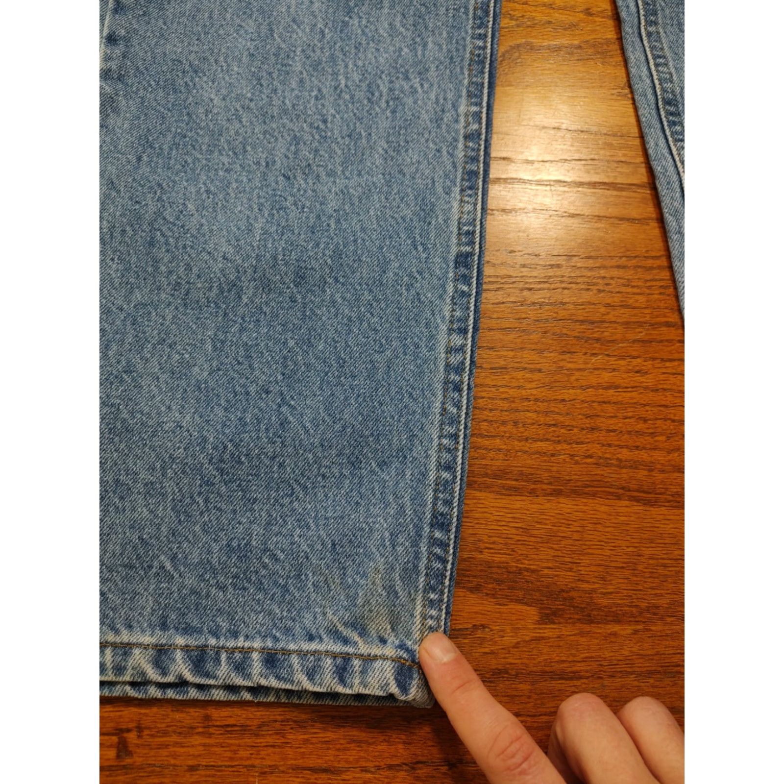 Carhartt VINTAGE Carhartt Jeans 40x32 Denim Light Blue 5-Pocket Relaxed Fit Mens B18 STW 90s Logo USA made in Mexico Size US 40 / EU 56 - 5 Thumbnail