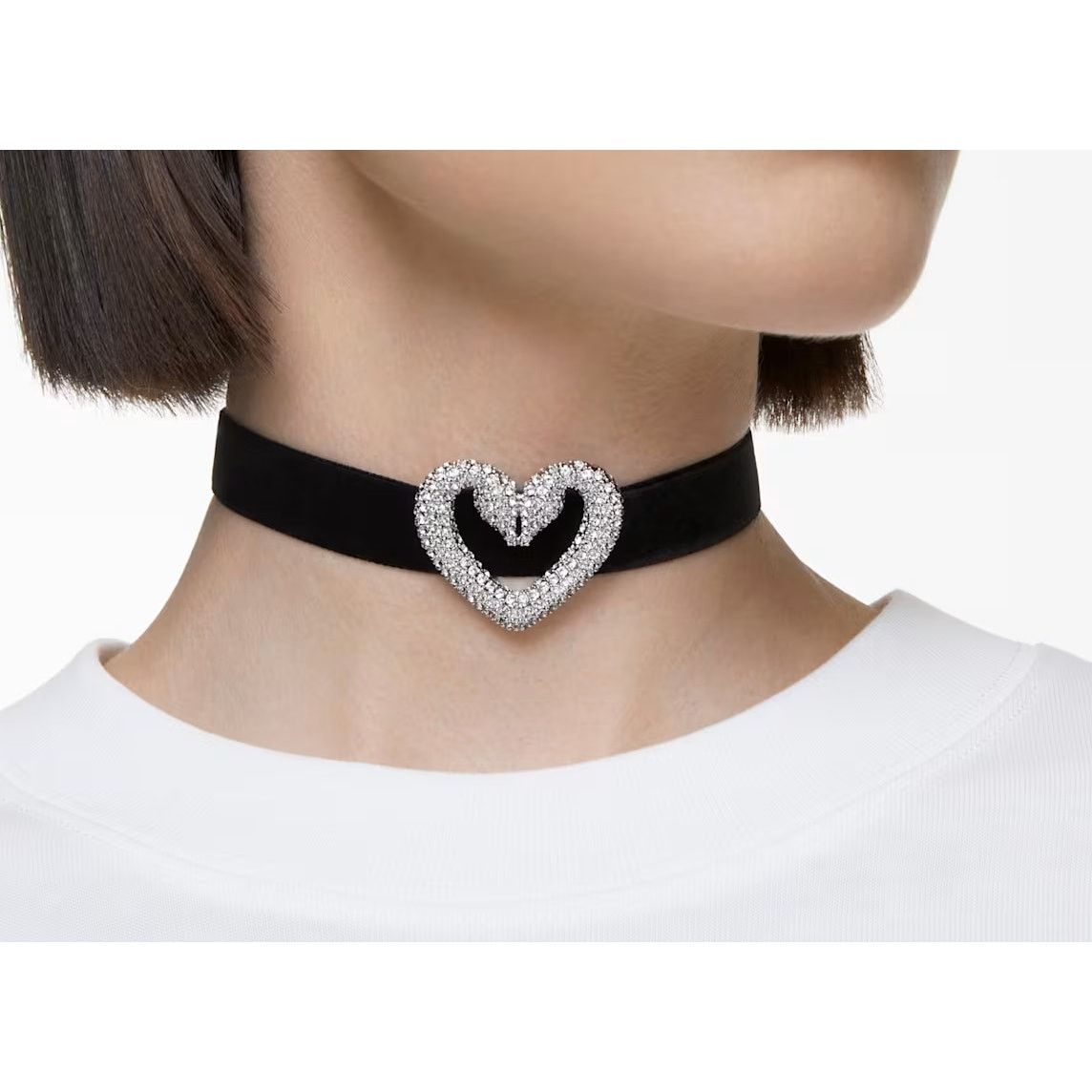 Swarovski Swarovski Una choker Swan Heart, White, Rhodium plated Size ONE SIZE - 9 Thumbnail