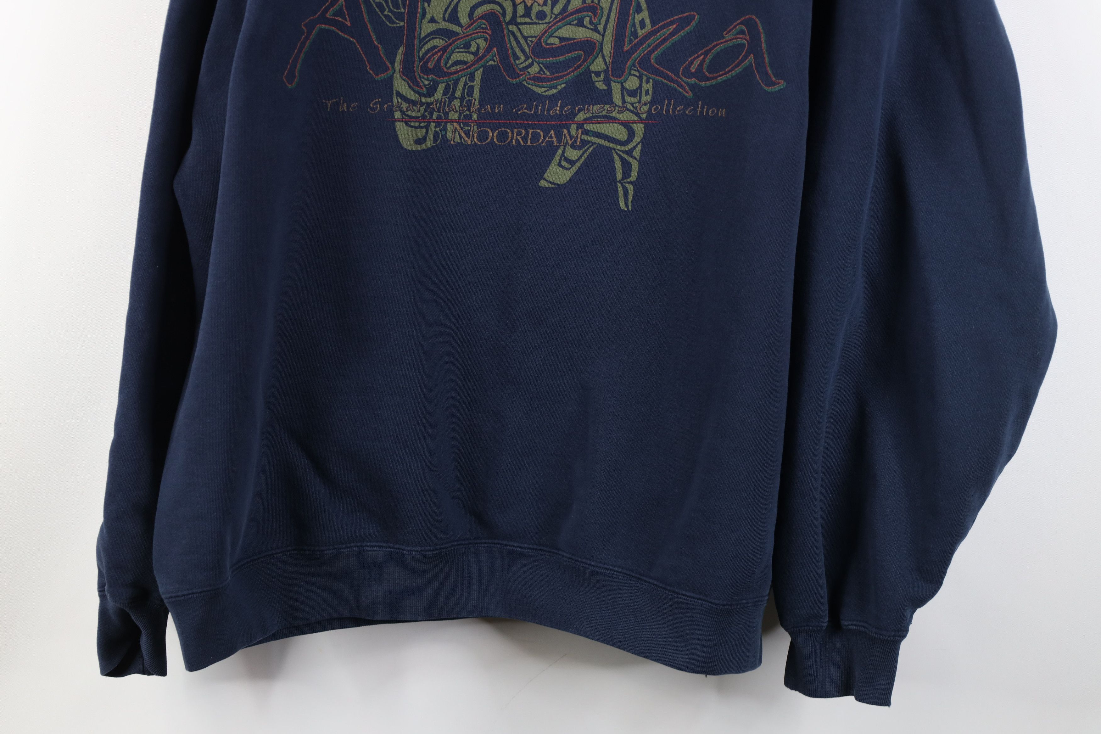 Vintage Vintage 90s Streetwear Alaska Turtleneck Sweatshirt Blue Size XL / US 12-14 / IT 48-50 - 3 Thumbnail