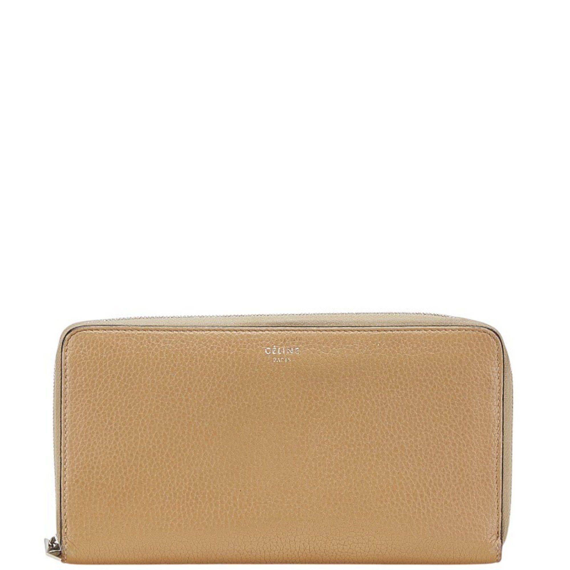 Celine Celine logo long wallet in brown leather for women. Size ONE SIZE - 1 Thumbnail