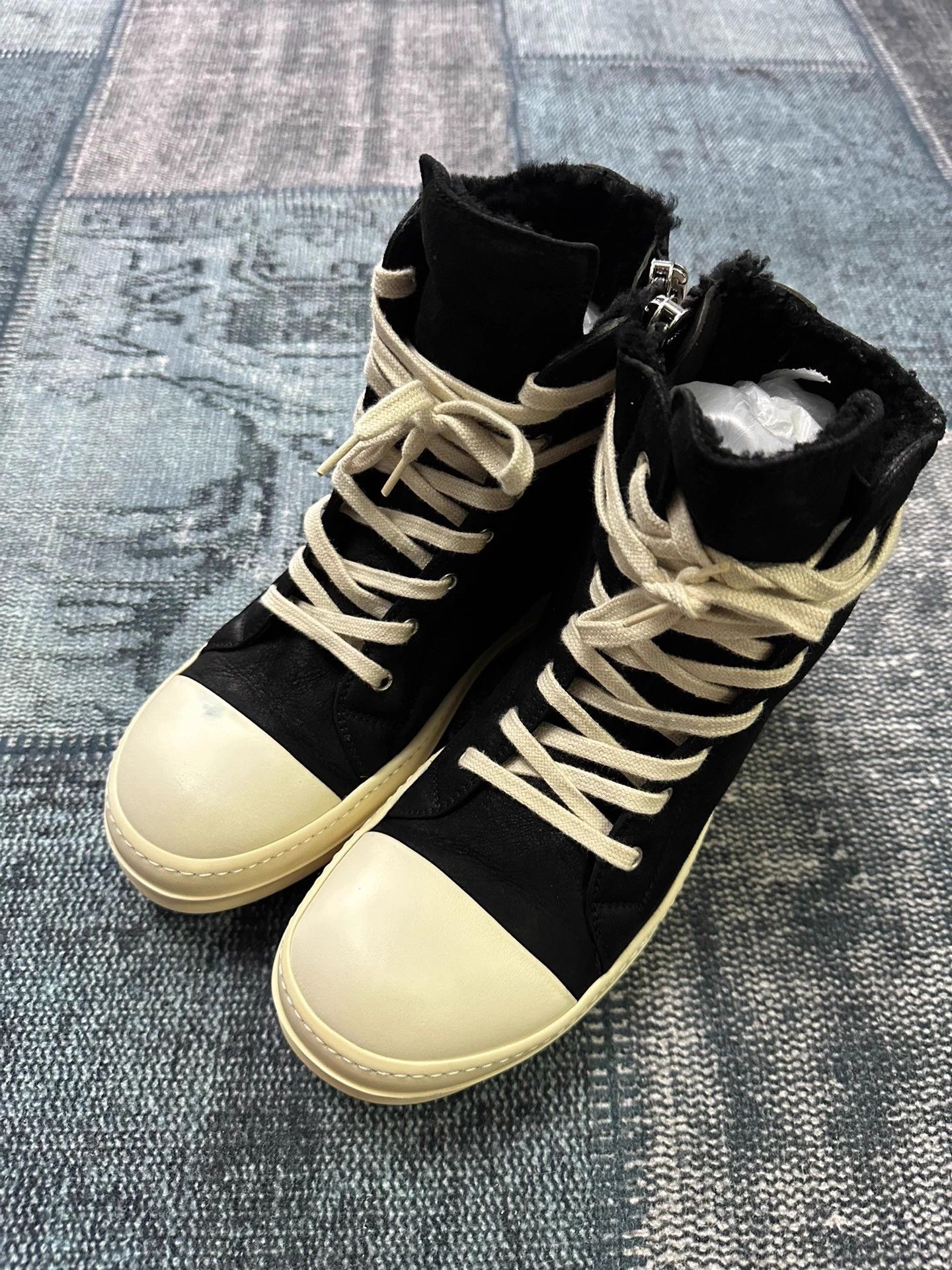 Rick Owens Rick Owens Main Line High-Top Leather Shearling Size 40 Size US 7 / EU 40 - 3 Thumbnail
