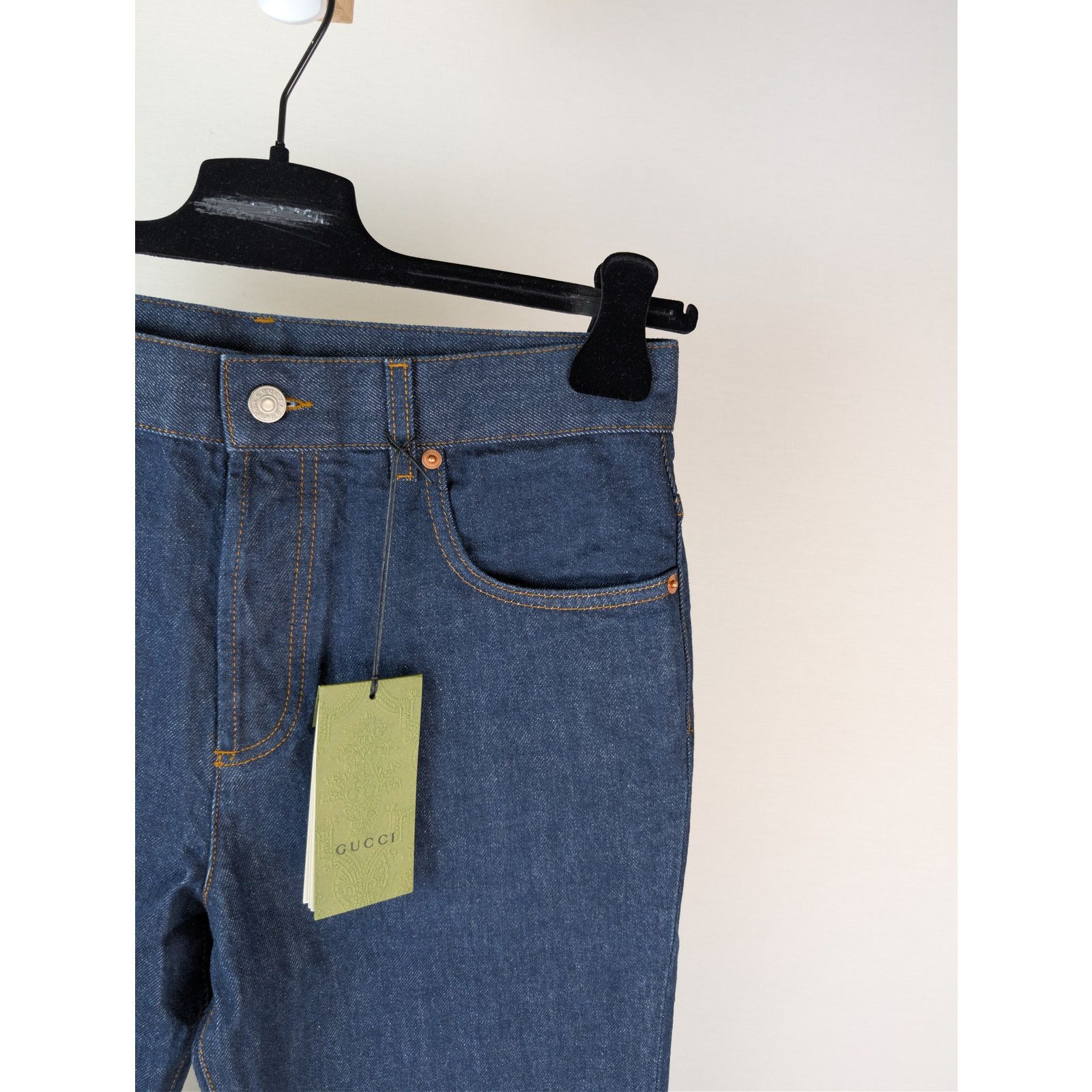 Gucci o1rshd1 Horsebit Straight-Leg Denim Pants in Indigo Blue Size US 32 / EU 48 - 5 Thumbnail