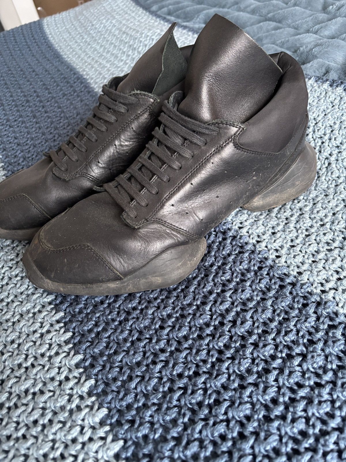 Adidas × Rick Owens Rick Owens x Adidas Tech Runners in Black Size US 10 / EU 43 - 1 Thumbnail