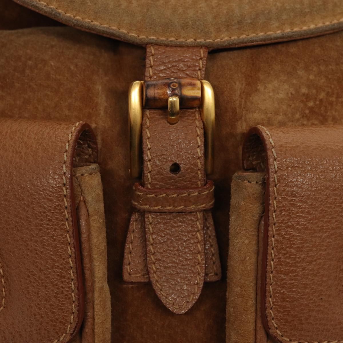 Gucci GUCCI Bamboo Shoulder Bag Suede Brown Gold 003 2058 003 2058 Size ONE SIZE - 16 Thumbnail