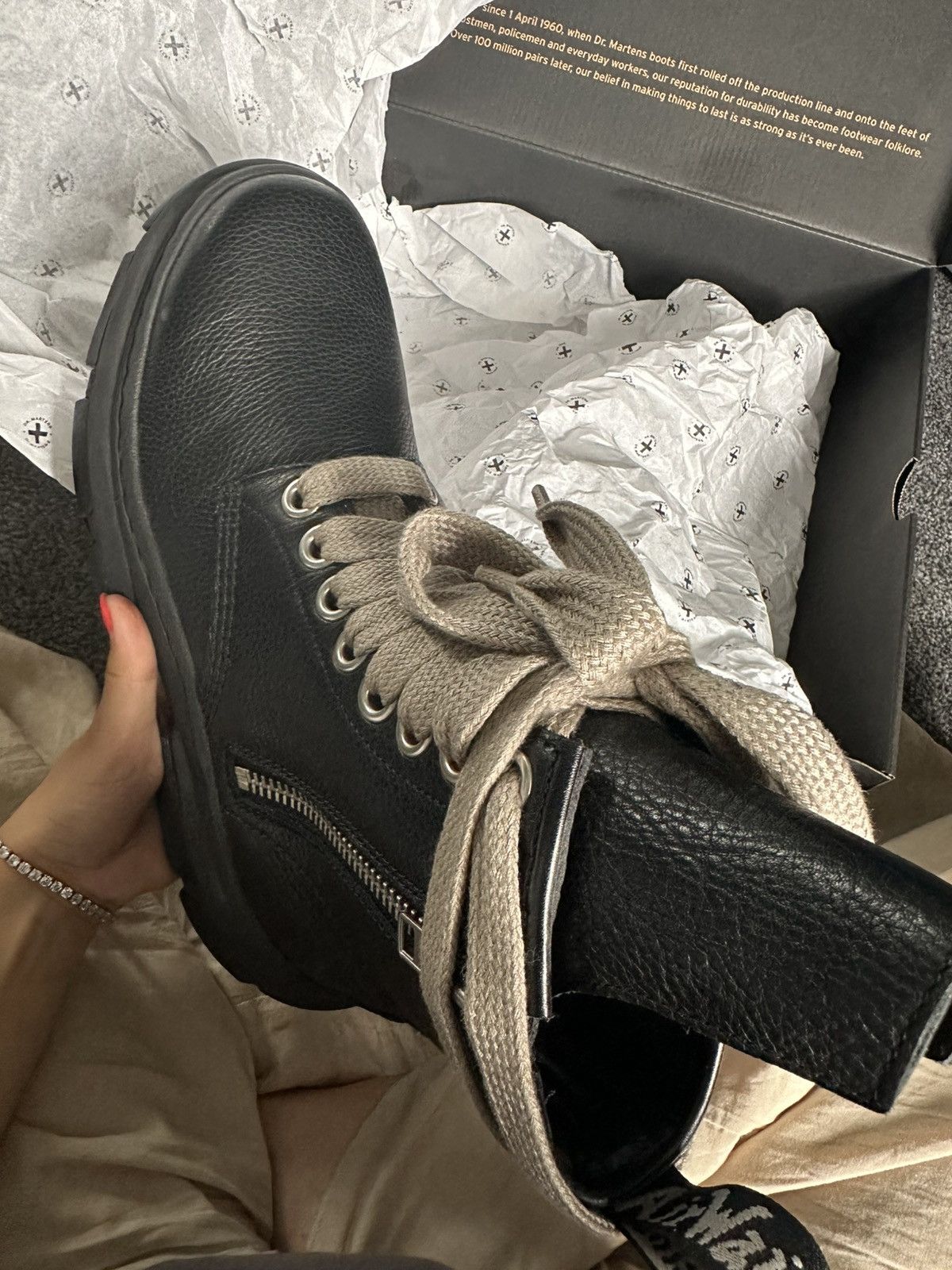 Dr. Martens × Rick Owens Brand New Dr. Martens x Rick Owens 1460 Black Boots Size US 9 / EU 42 - 9 Thumbnail