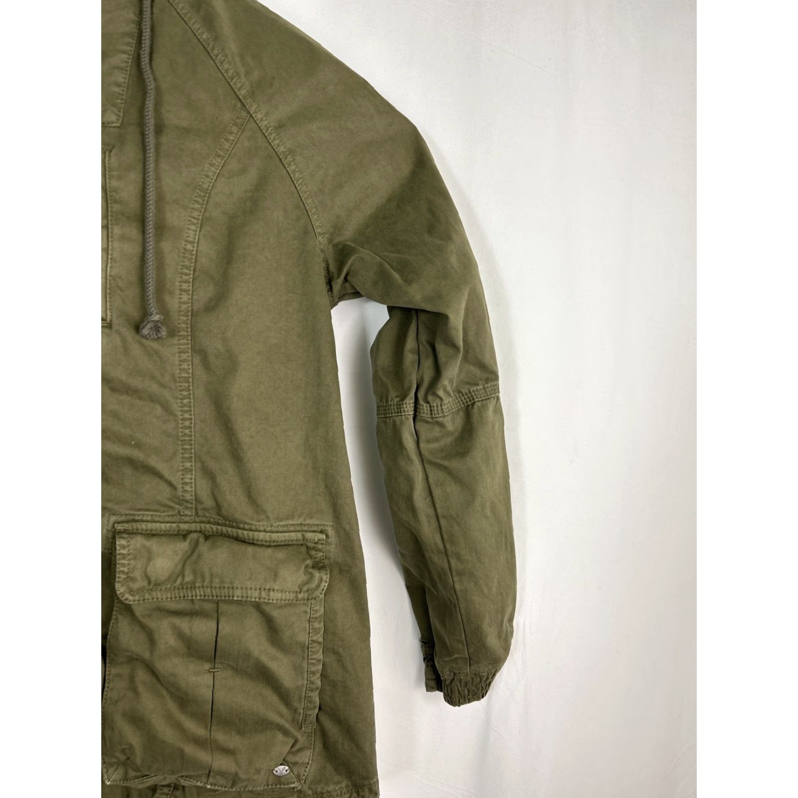 American Eagle Outfitters American Eagle Jacket Women Medium Army Green Full Zip Field Pockets Military Womens Size M / US 6-8 / IT 42-44 - 3 Thumbnail