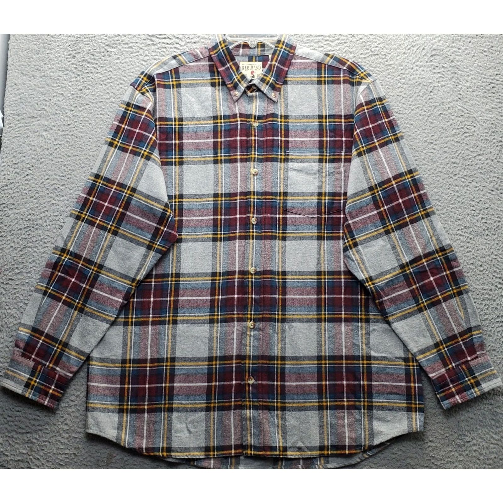 Vintage RedHead Mens Flannel Shirt XL Multi Plaid Button-Up Collared Pocketed | 100% Cotton | All Seasons | Easy Care | Casual Outdoor Size US XL / EU 56 / 4 - 2 Thumbnail