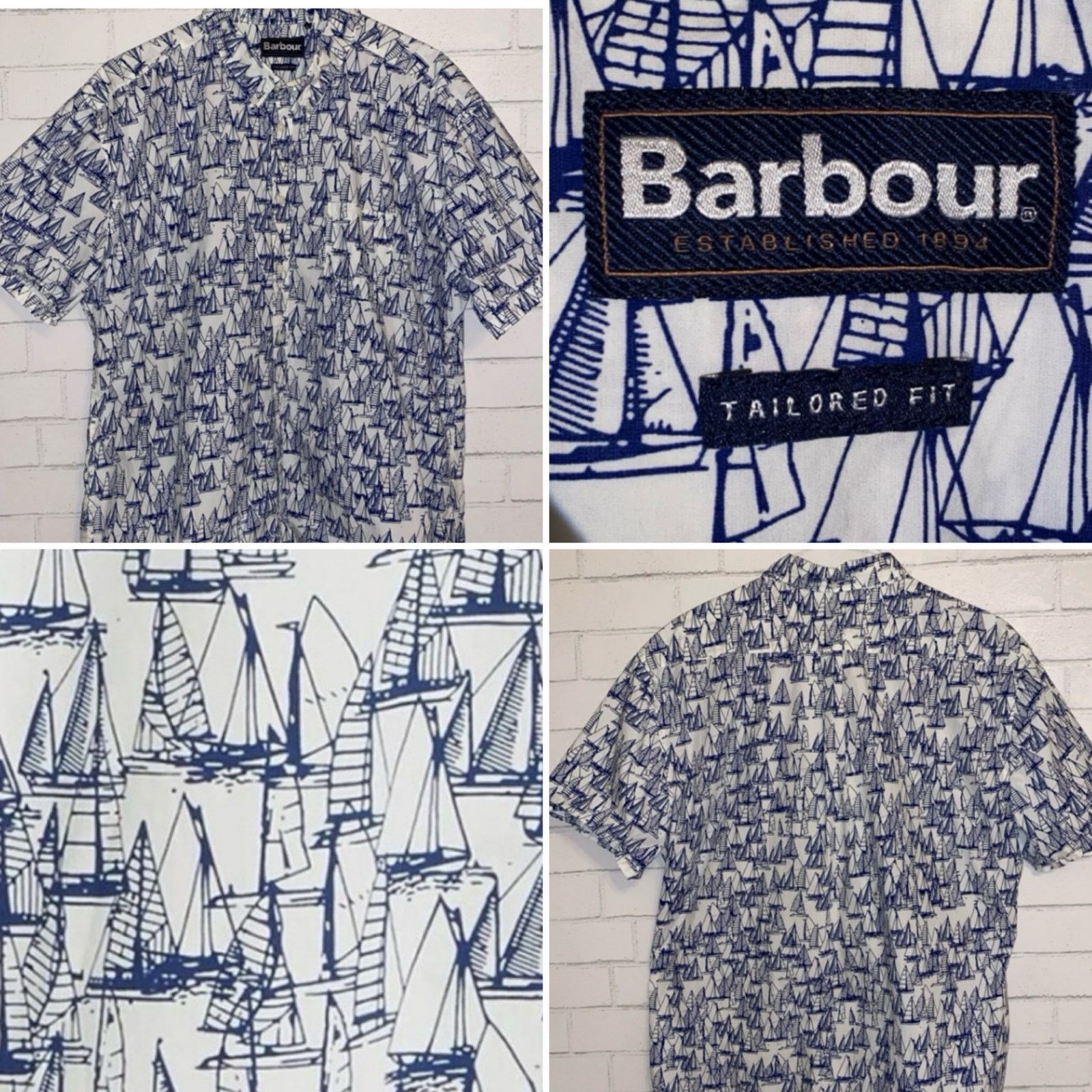 Barbour Barbour $129 Mens Sailboat Print Short Sleeve Shirt XL Size US XL / EU 56 / 4 - 1 Thumbnail