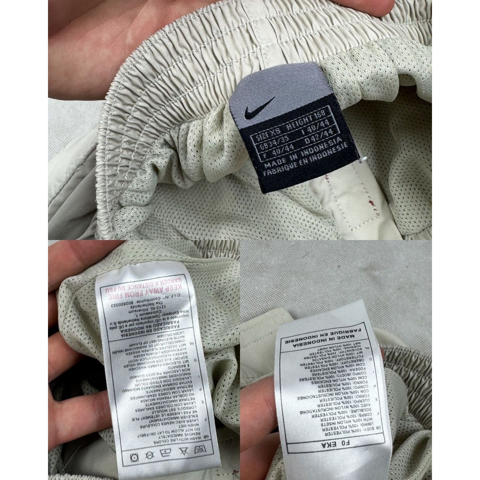 Japanese Brand × Nike × Vintage Nike Women Beige Mesh Lined Swoosh Streetwear Track Pants XS Size 30" / US 8 / IT 44 - 2 Thumbnail