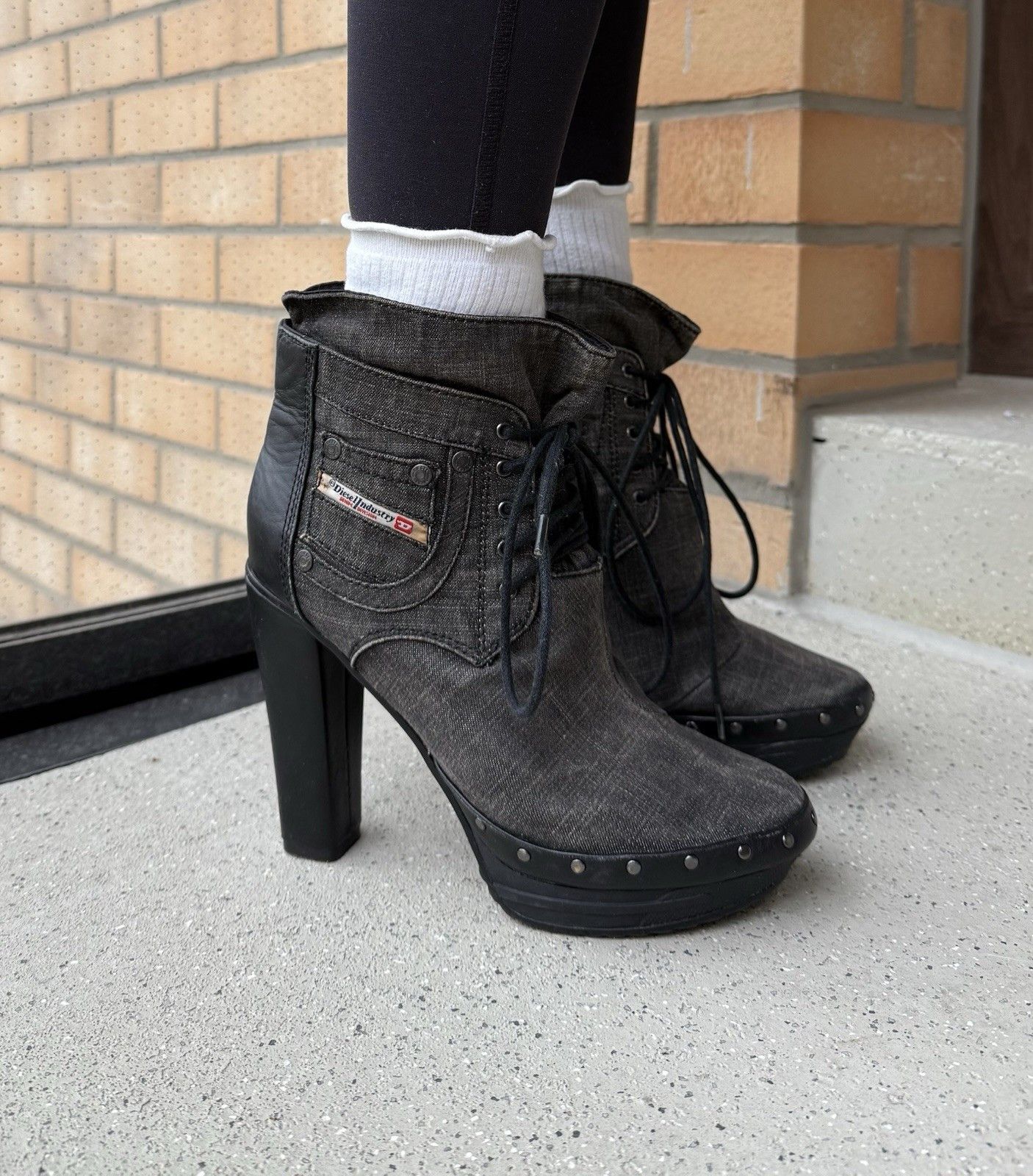 Diesel Vintage 2000s Y2k Diesel Heels Shoes Denim Style Rare Size US 8.5 / IT 38.5 - 1 Thumbnail