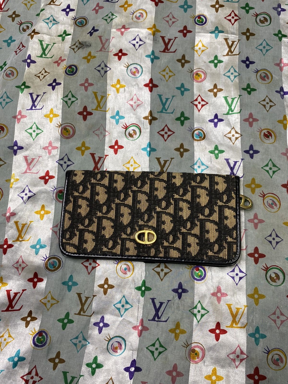 Vintage Christian Dior Blue Trotter Long Wallet Y2K
