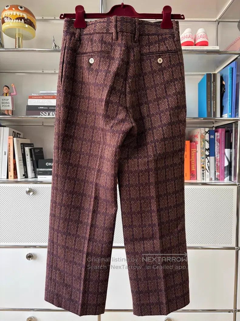 Gucci Gucci Show brown and red plaid old flower tie-up wide-leg Size 26" / US 2 / IT 38 - 2 Thumbnail