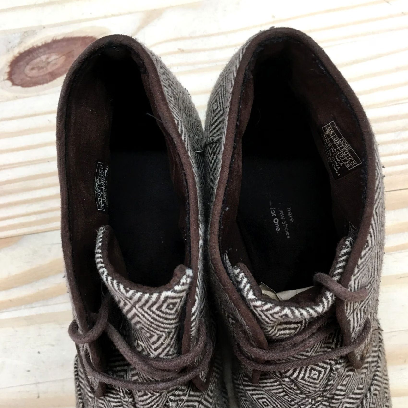 Toms Toms Boots Womens 9 Herringbone Desert Ankle Booties Brown Wedge Lace Up 690515 Size US 9 / IT 39 - 5 Thumbnail