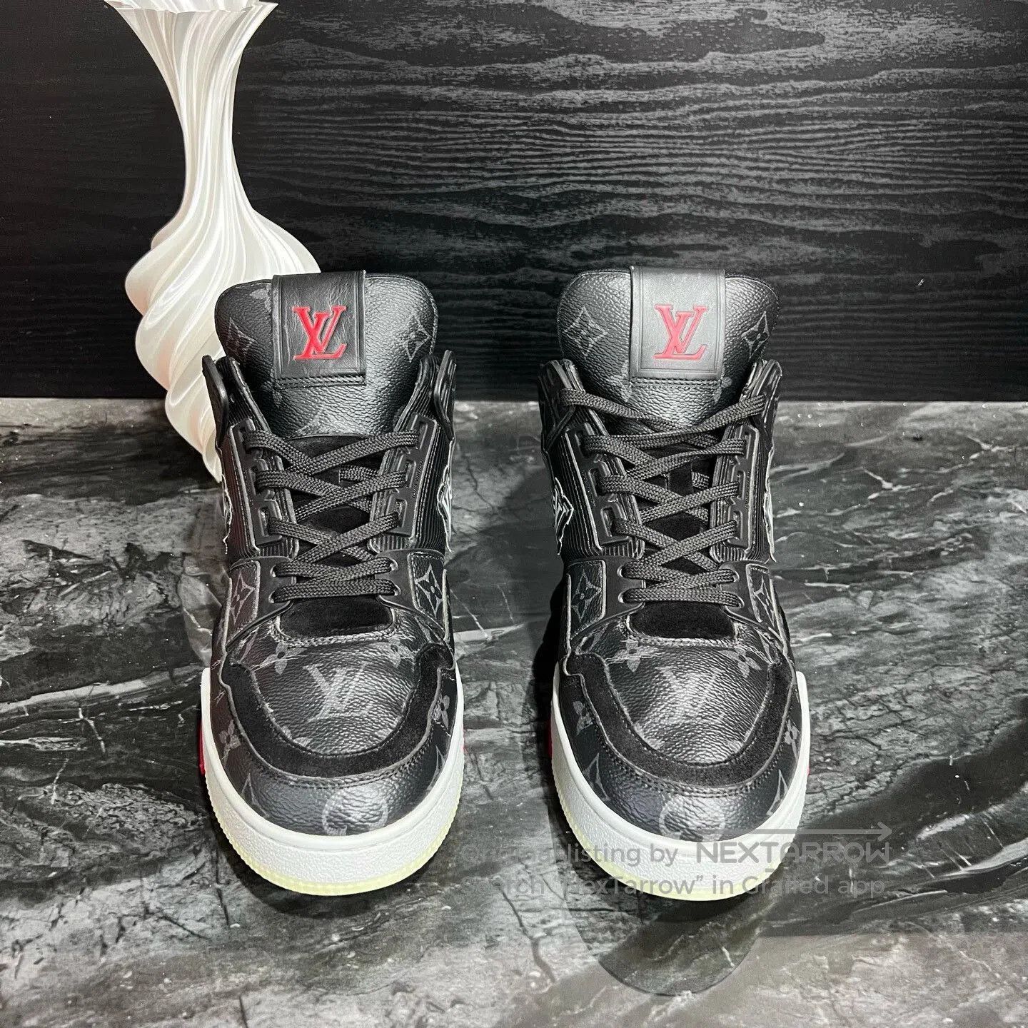 Louis Vuitton Louis Vuitton Black Monogram Trainer Sneakers. Size US 8.5 / EU 41-42 - 2 Thumbnail