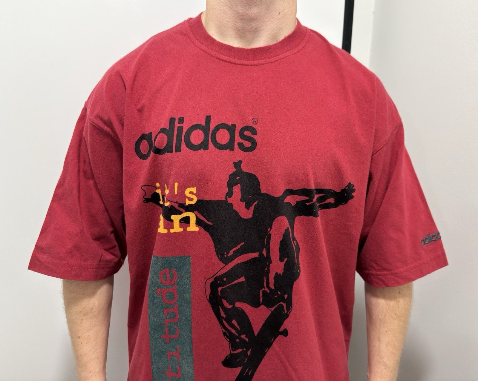 Adidas Vintage 90s Adidas Atti tude Skateboarding T-Shirt Graphic Size US L / EU 52-54 / 3 - 2 Thumbnail