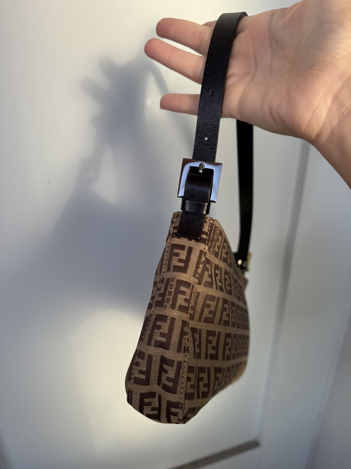 Fendi Vintage Fendi Mini Baguette – Brown FF Zucchino Canvas Size ONE SIZE - 8 Thumbnail