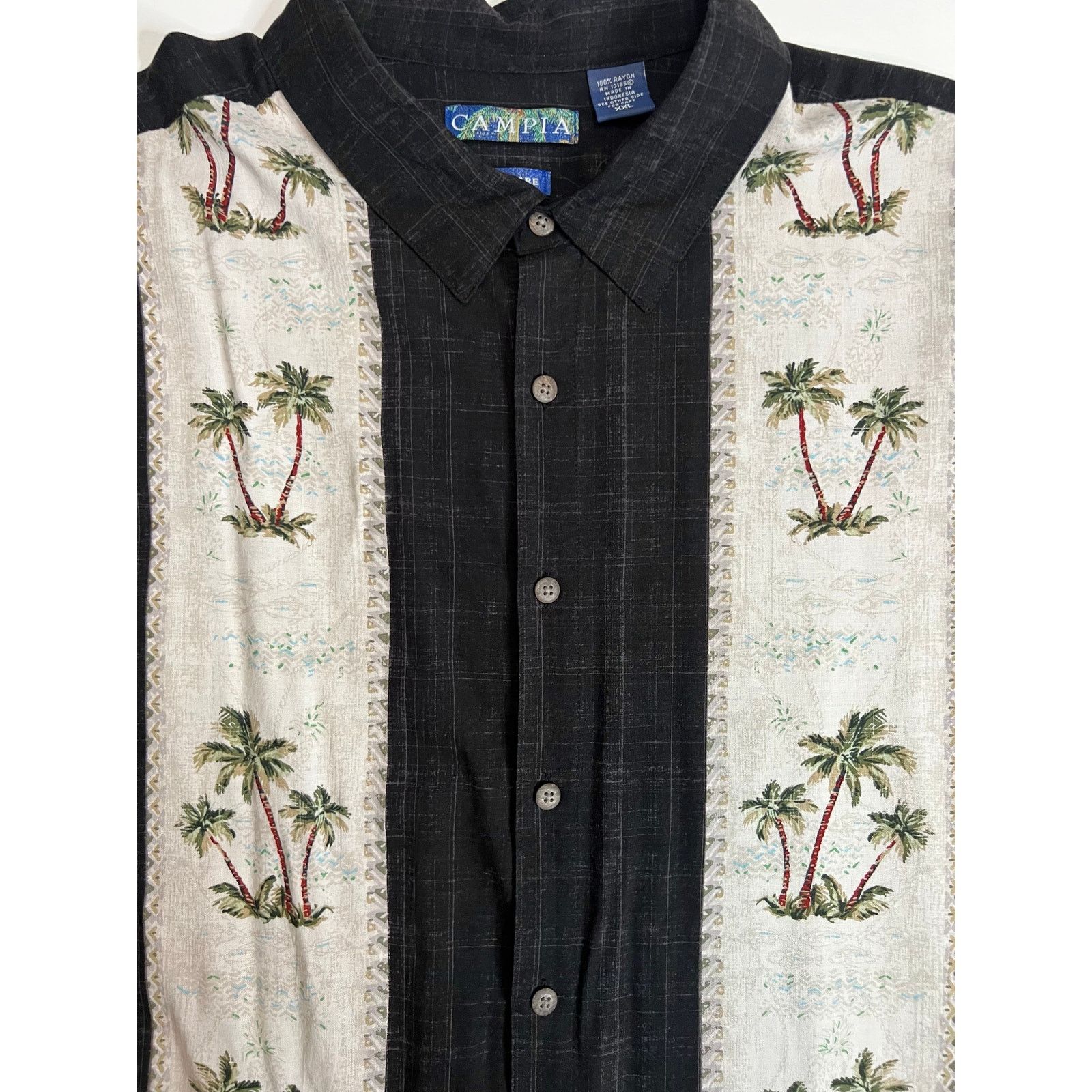 Campia Moda Campia 2XL Hawaiian Shirt Black Palm Tree Button Down Size US XXL / EU 58 / 5 - 5 Thumbnail