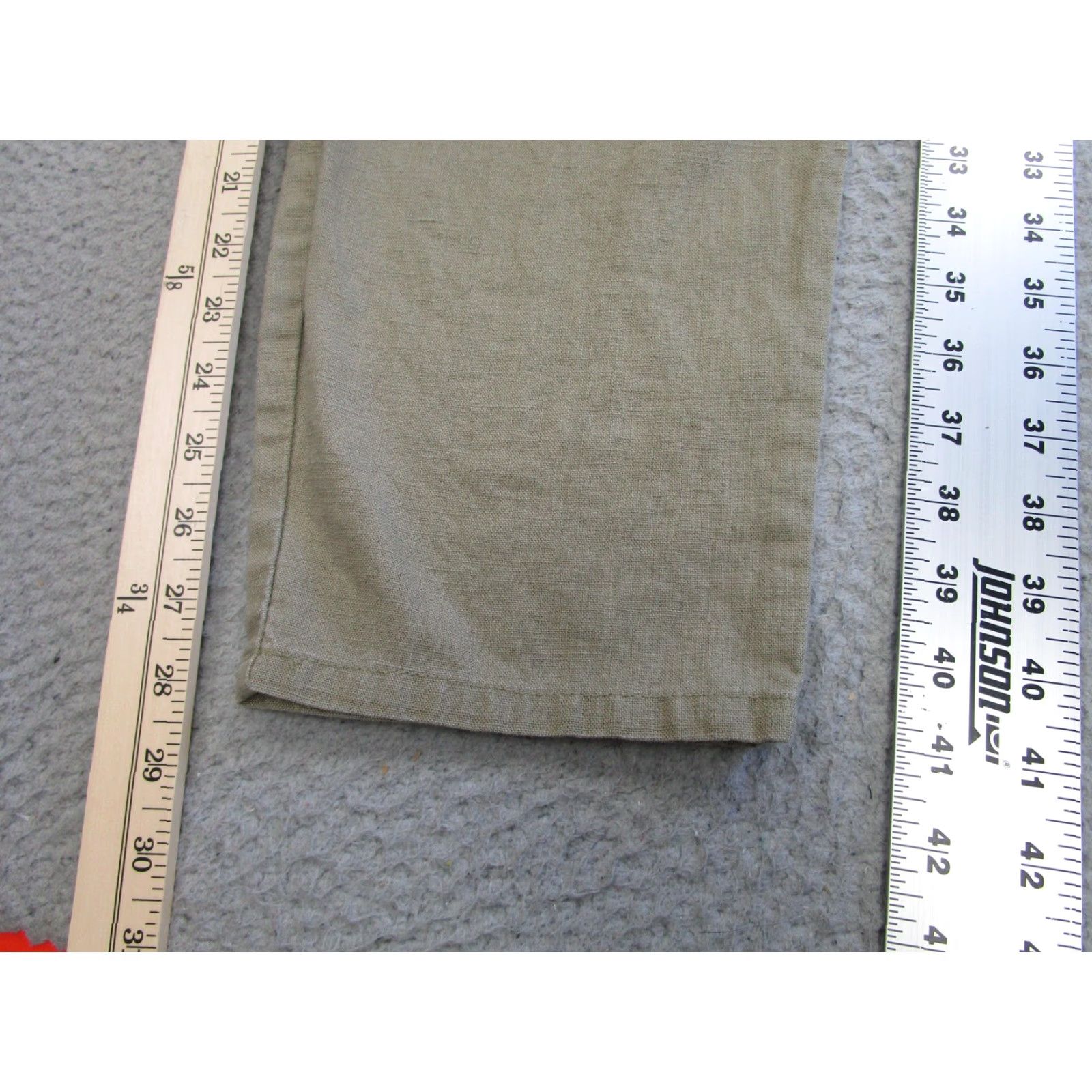 Gloria Vanderbilt Gloria Vanderbilt Pants 12 Womens Khaki Linen Blend Elastic Waist Tapered Leg Size 34" / US 12 / IT 48 - 2 Thumbnail