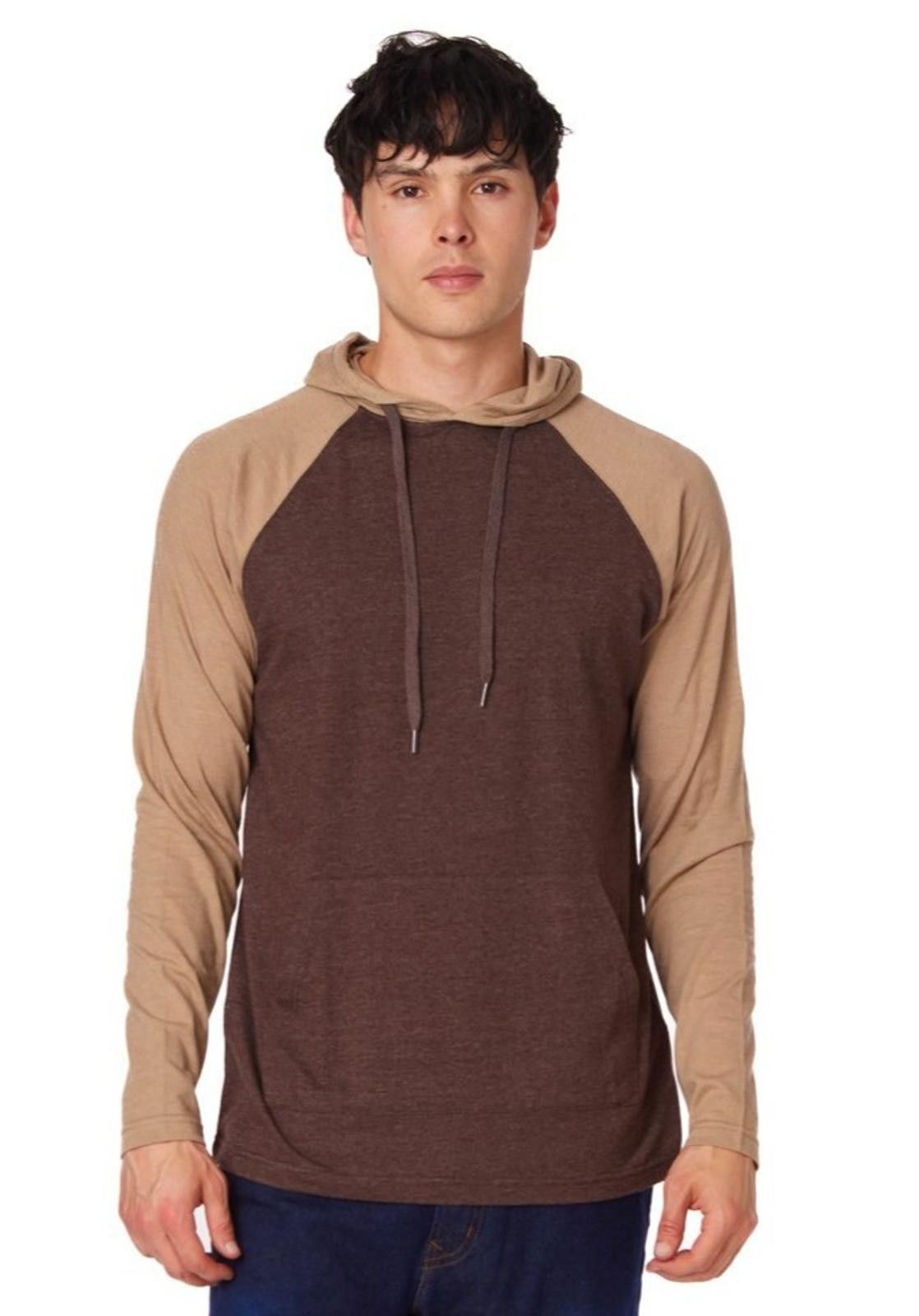 Other Hawk’s Bay NEW Men's Lightweight Hoodie Shirt – Brown & Tan Size US M / EU 48-50 / 2 - 1 Thumbnail