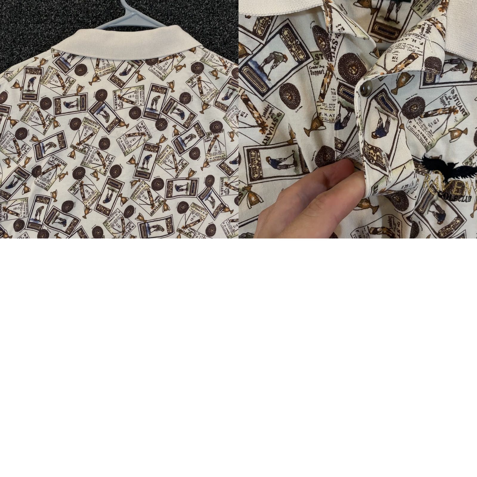 Izod IZOD Shirt Mens Medium Raven Short Sleeve Polo Golf Club Geometric Casual Size US M / EU 48-50 / 2 - 8 Thumbnail