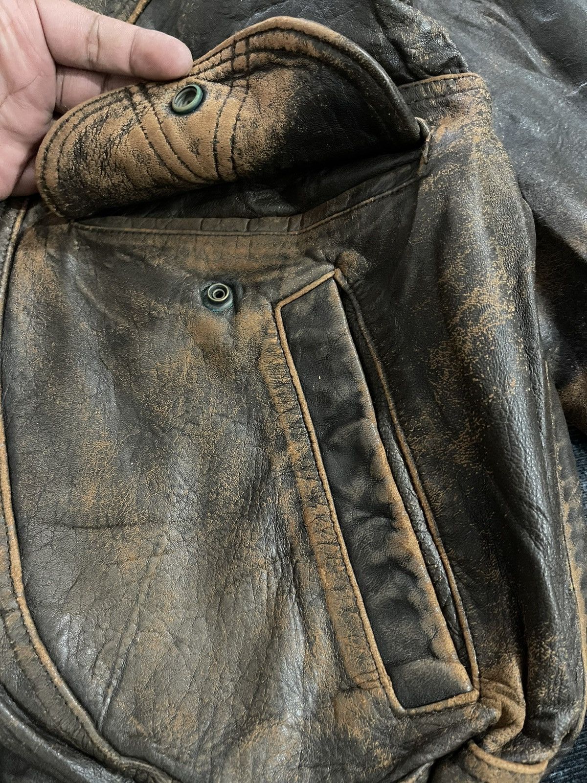 Vintage Vintage Zufolo Leather Bomber Jacket Size US L / EU 52-54 / 3 - 6 Thumbnail